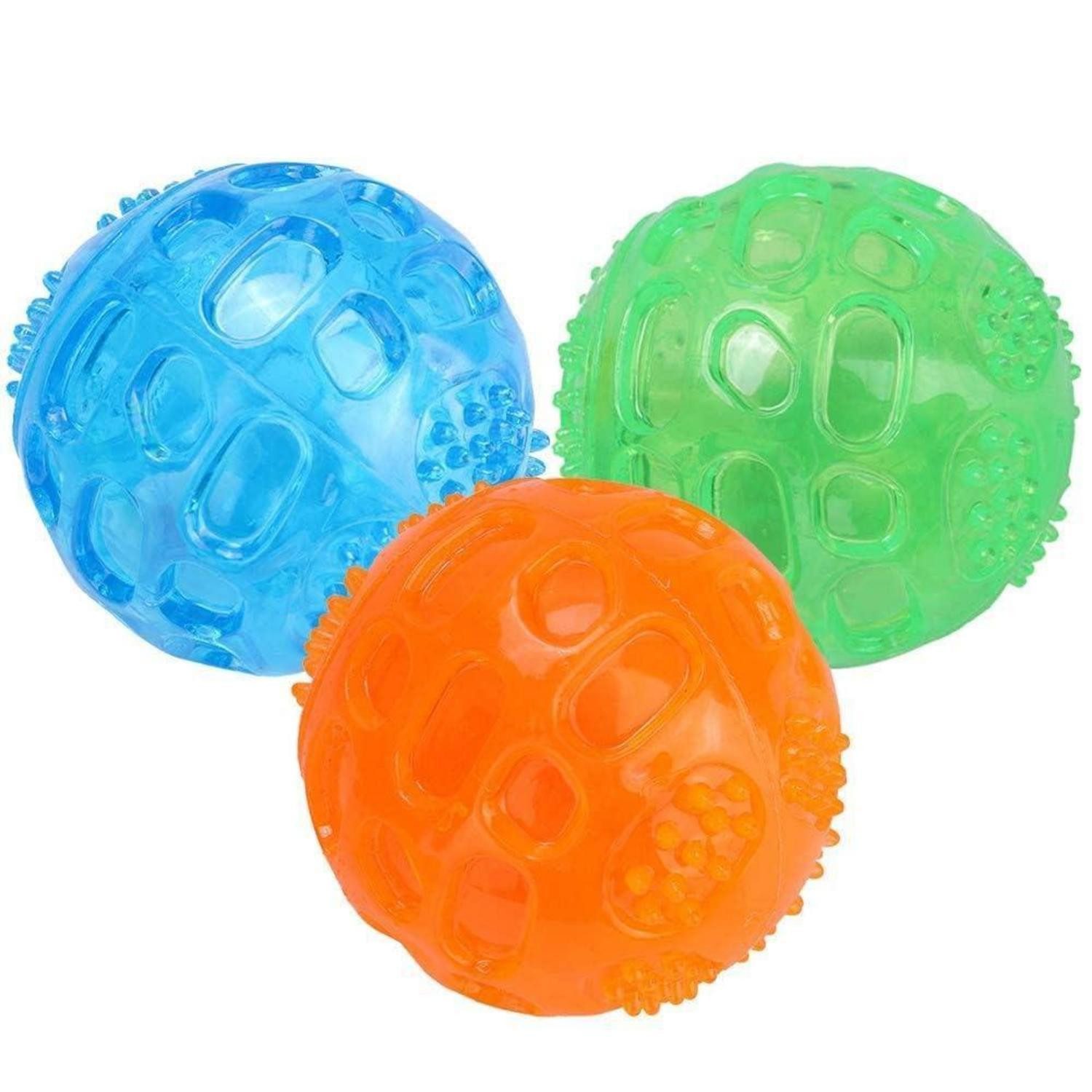 LuxusKollektion Tierball Hundespielzeug Quietschball 3er Set Ø 7,5cm, Kunststoff, (3-tlg)