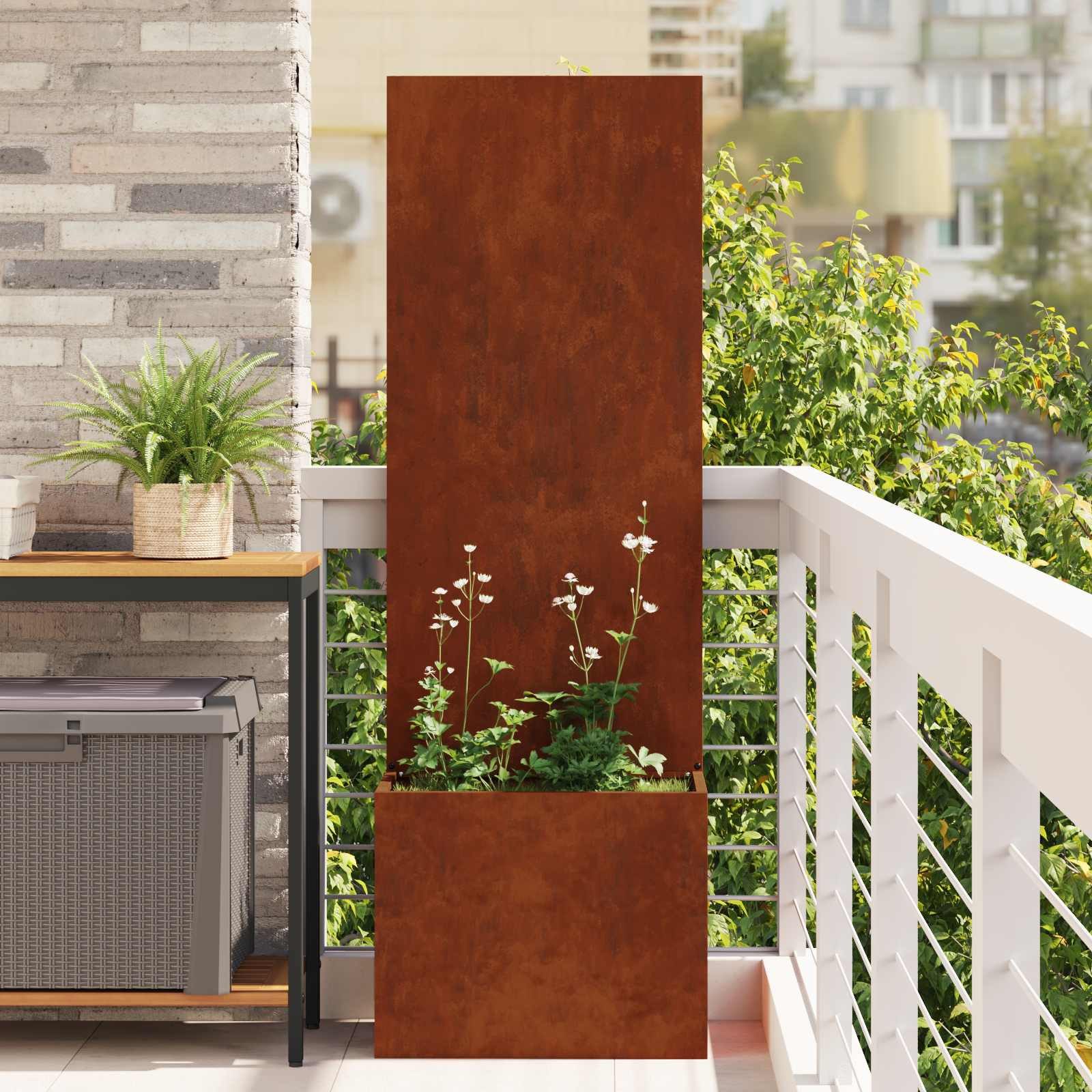 vidaXL Wandbild Garten Sichtschutz-Leinwand Rostig 50 x 32 x 150 cm, (1 St)