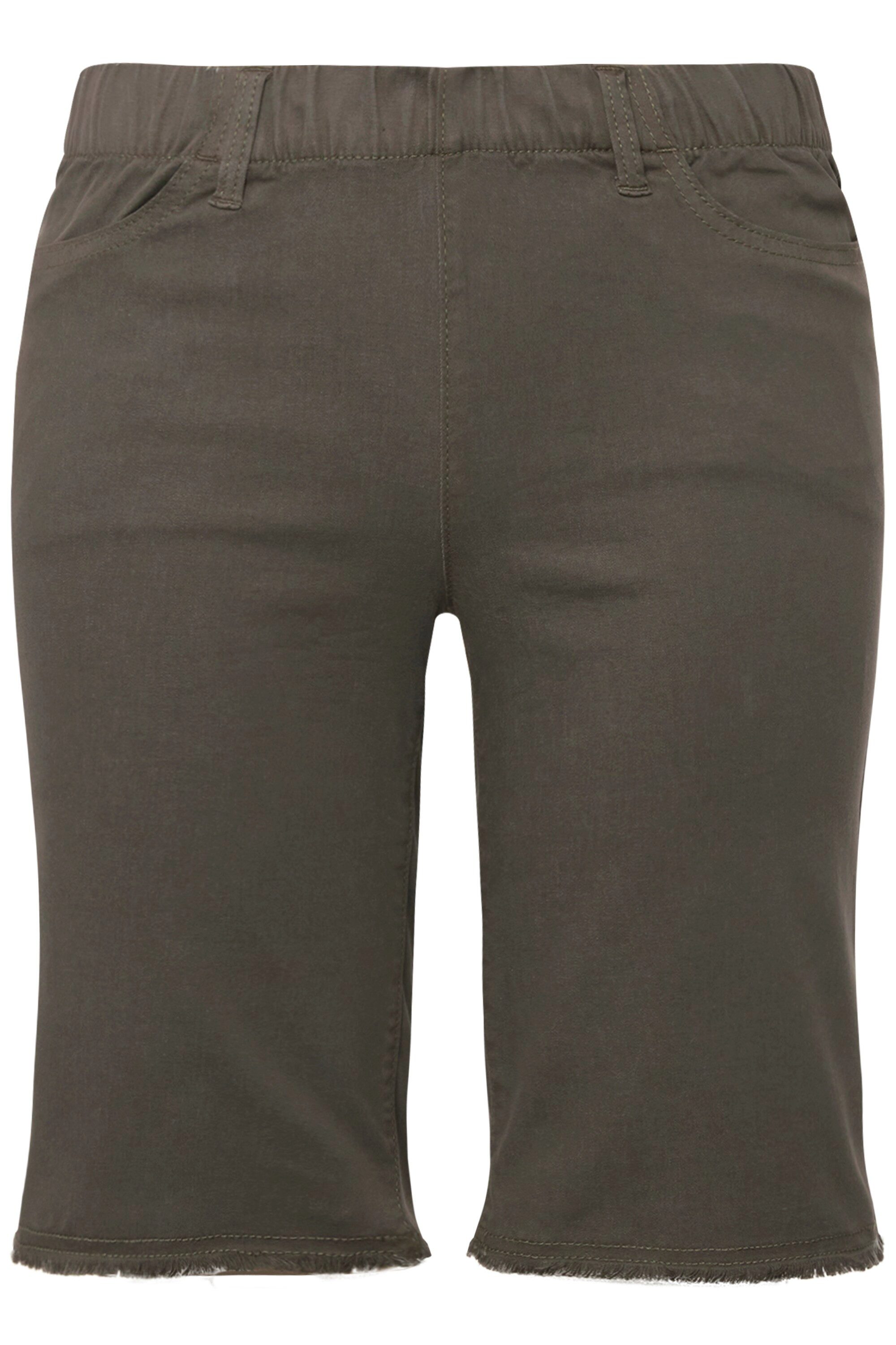 Ulla Popken Bermudas Bermuda Fransensaum Elastikbund günstig online kaufen