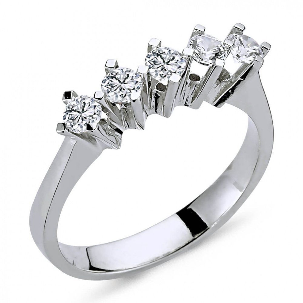 EinStein Diamant Trauring 0,55 Carat 5 Diamanten Allianzring Memoire Ring 1 günstig online kaufen