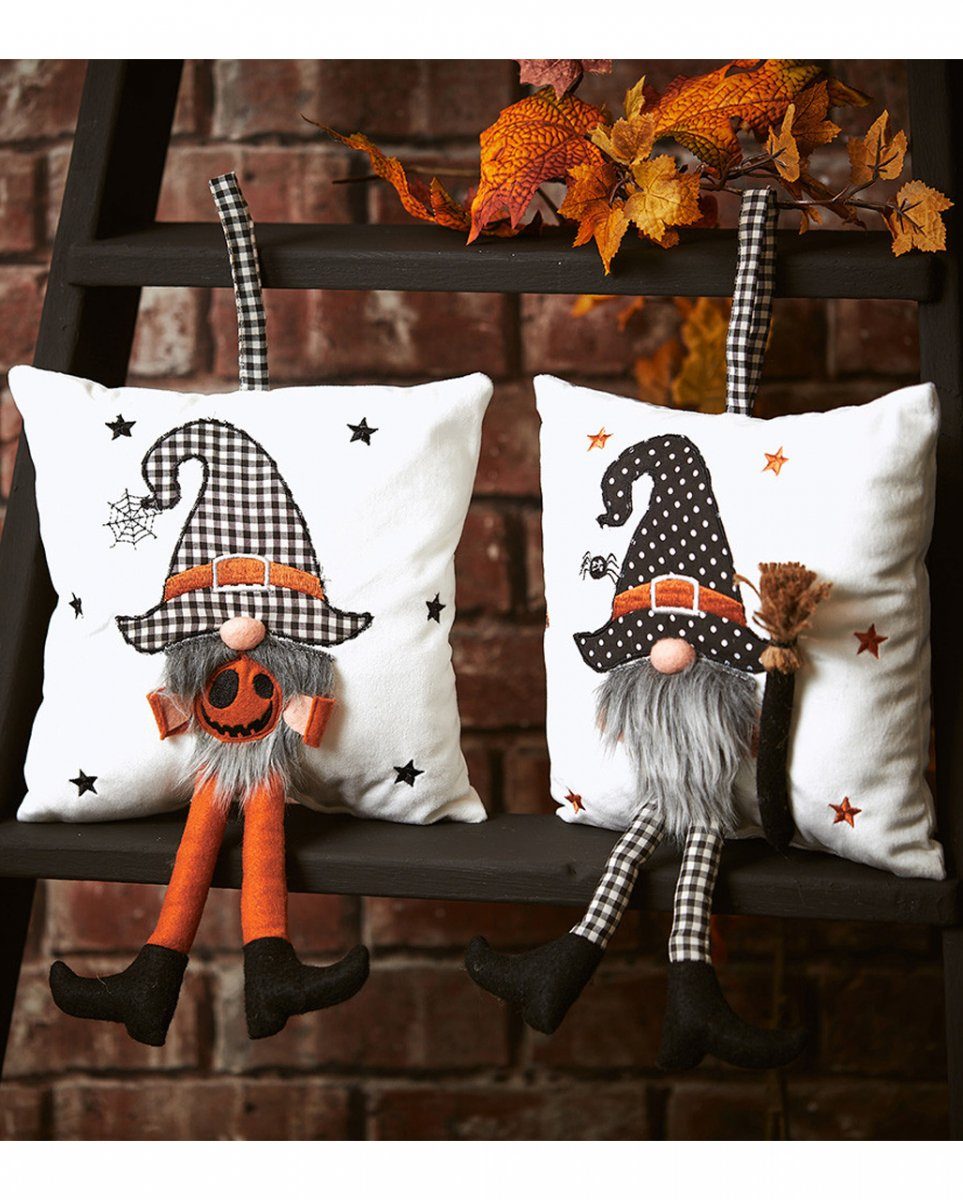 Horror-Shop Dekokissen Kleines Halloween Hexen Kissen als Dekoration 25x2
