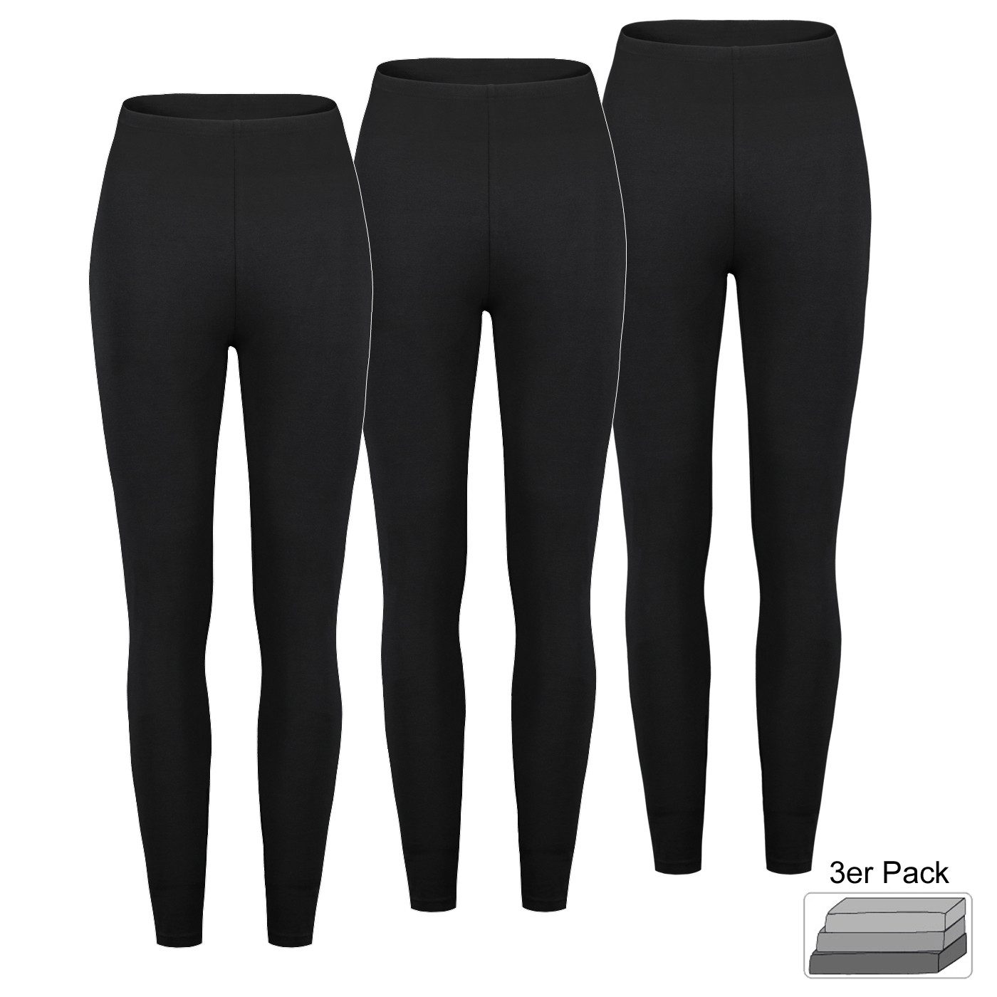 SUBLEVEL Stretch-Hose Bequeme Damen Leggings Freizeit Sport Blickdicht 3er- günstig online kaufen