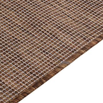 Teppich Outdoor-Flachgewebe 80x150 cm Braun, furnicato, Rechteckig