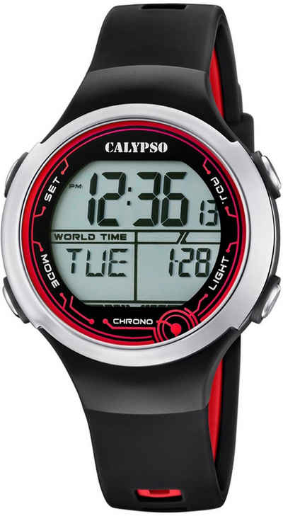 CALYPSO WATCHES Chronograph Digital Crush, K5799/6, Armbanduhr, Quarzuhr, Damenuhr, Digitalanzeige, Datum, Stoppfunktion