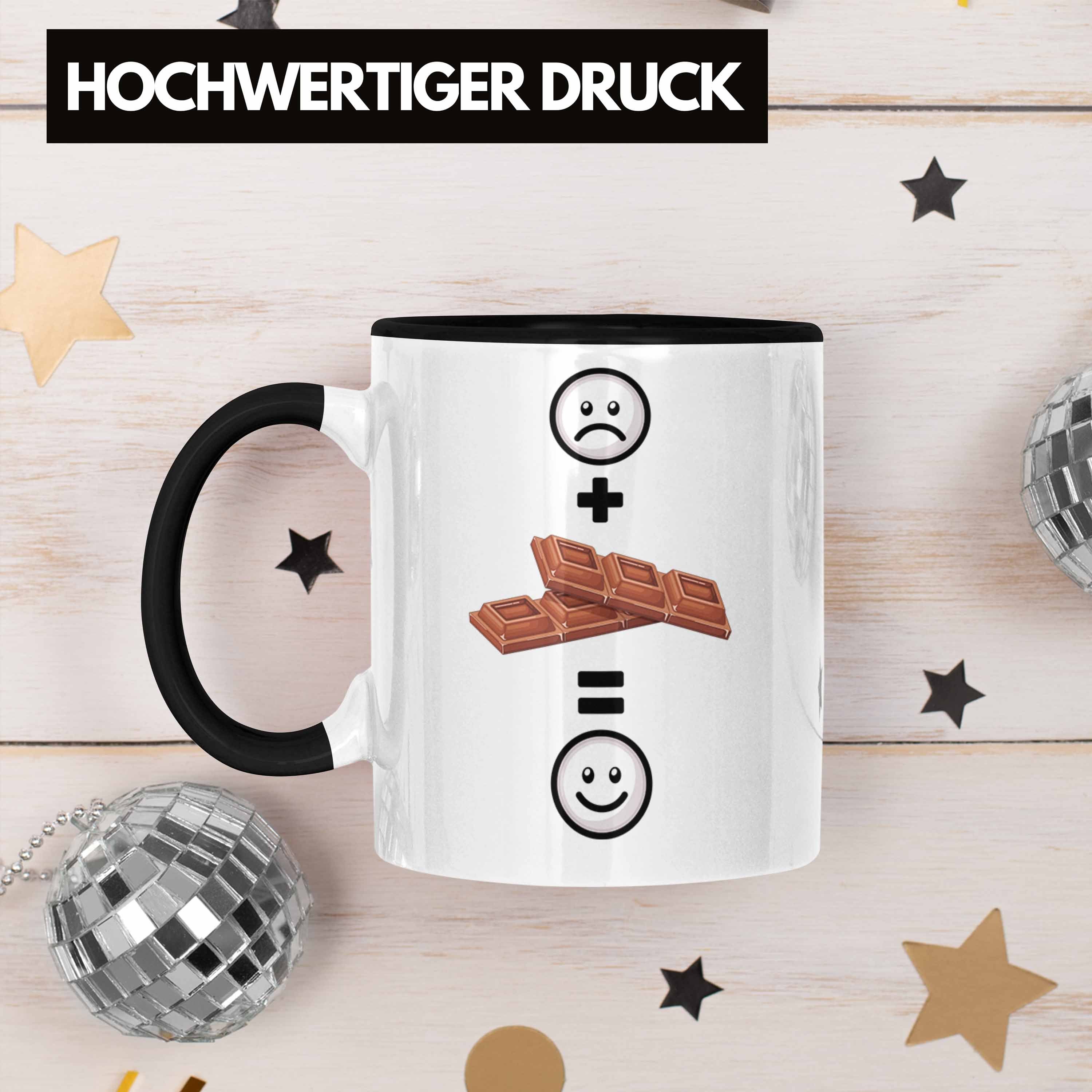 Trendation Tasse Schokolade Tasse Schoko-Liebhaber Schwarz Lustige Geschenkidee :( Geschenk für