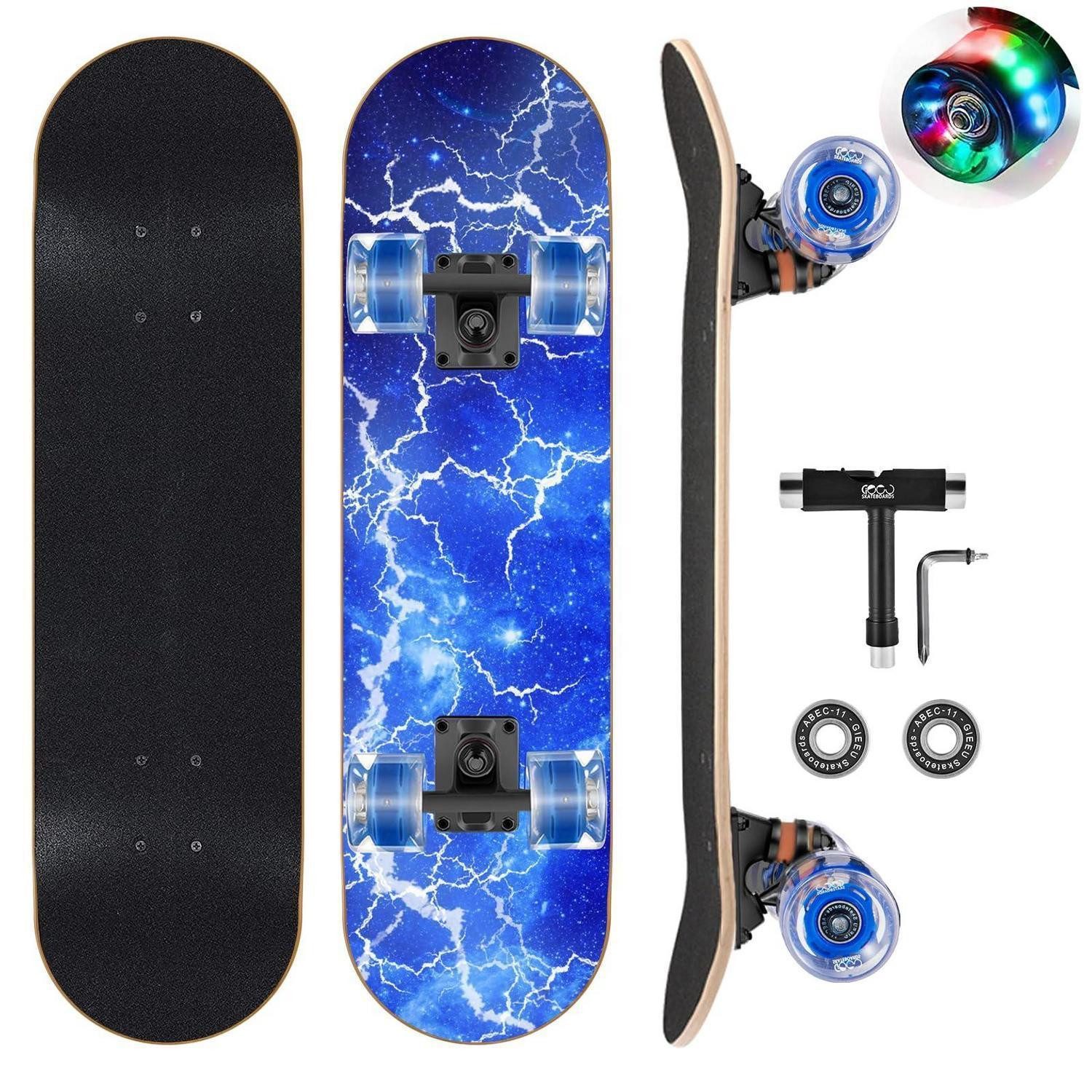 LuxusKollektion Skateboard Skateboard Blinkrad 9 Lagen Ahorn (1-St)