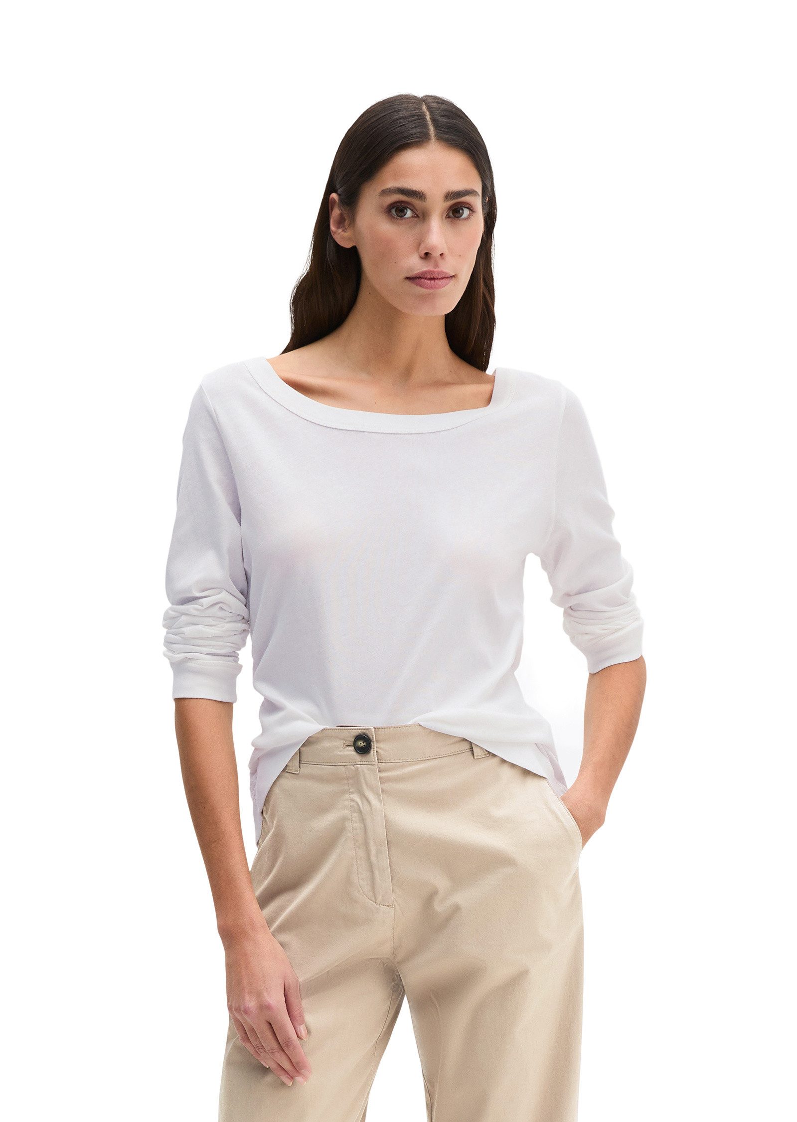 Marc O'Polo Langarmshirt aus weichem Baumwoll-Single-Jersey