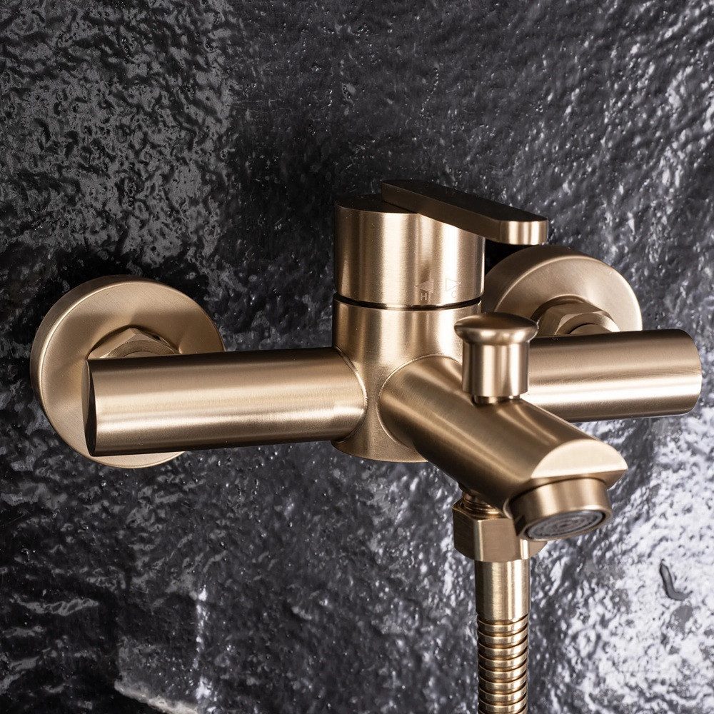 wohnwerk.idee Wannenarmatur Badewannenarmatur Gold Schwarz Matt günstig online kaufen