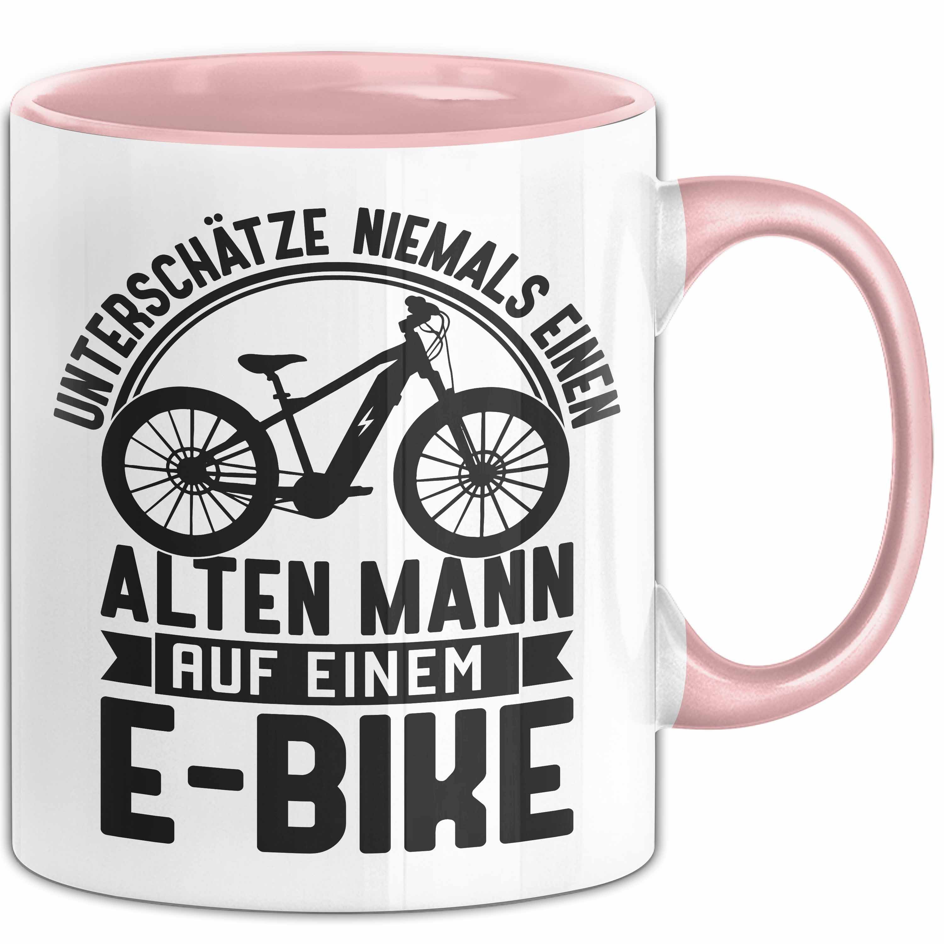 Tasse E-Bike Tasse Geschenk Spruch Elektrofahrrad Mann Fahrrad Unterschätze