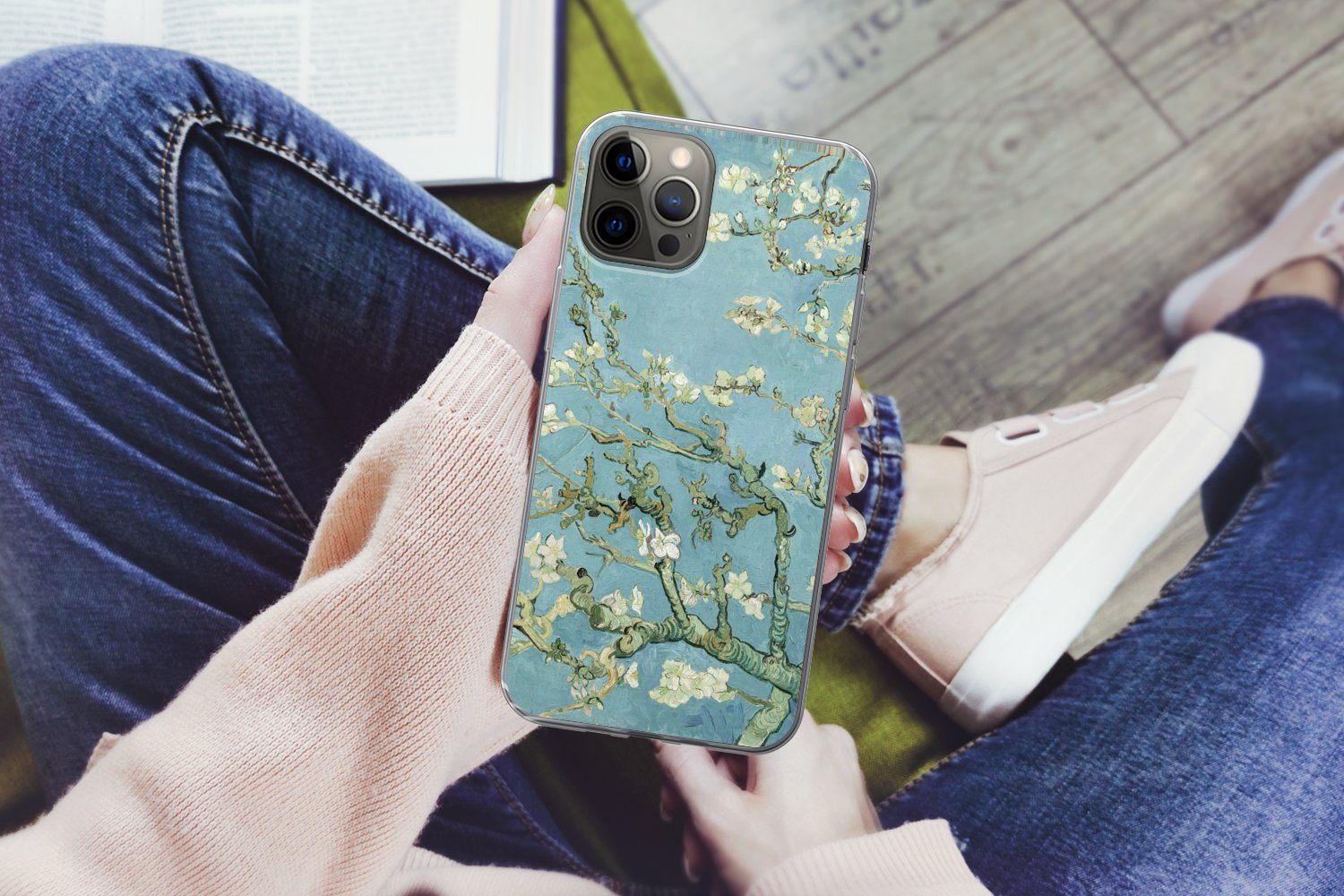 MuchoWow Handyhülle für Apple iPhone 13 Pro Mandelblüte - Van Gogh - Kunst, Smartphone-Bumper, Print, Handy Schutzhülle Dünn