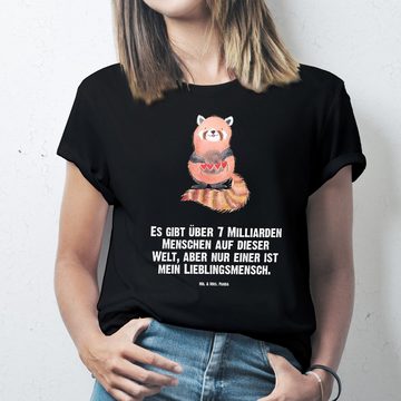 Mr. & Mrs. Panda T-Shirt Roter Panda - Schwarz - Geschenk, Tiermotive, Party, Männer, lustige (1-tlg)