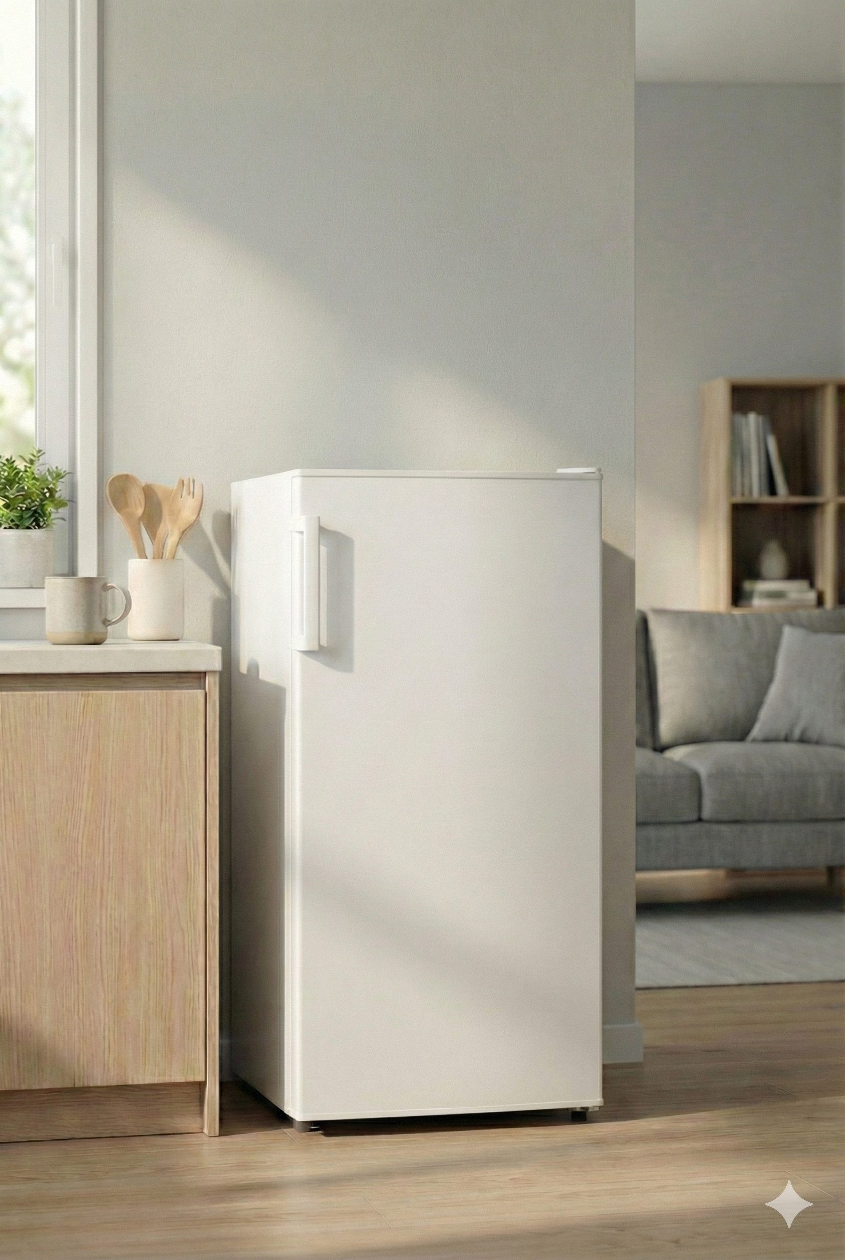 PKM Kühlschrank Unterbau mit Gefrierfach KS104.3EUB, 83.5 cm hoch, 49 cm breit, Regelbares Thermostat Manuelles Abtausystem Wechselbarer Türanschlag