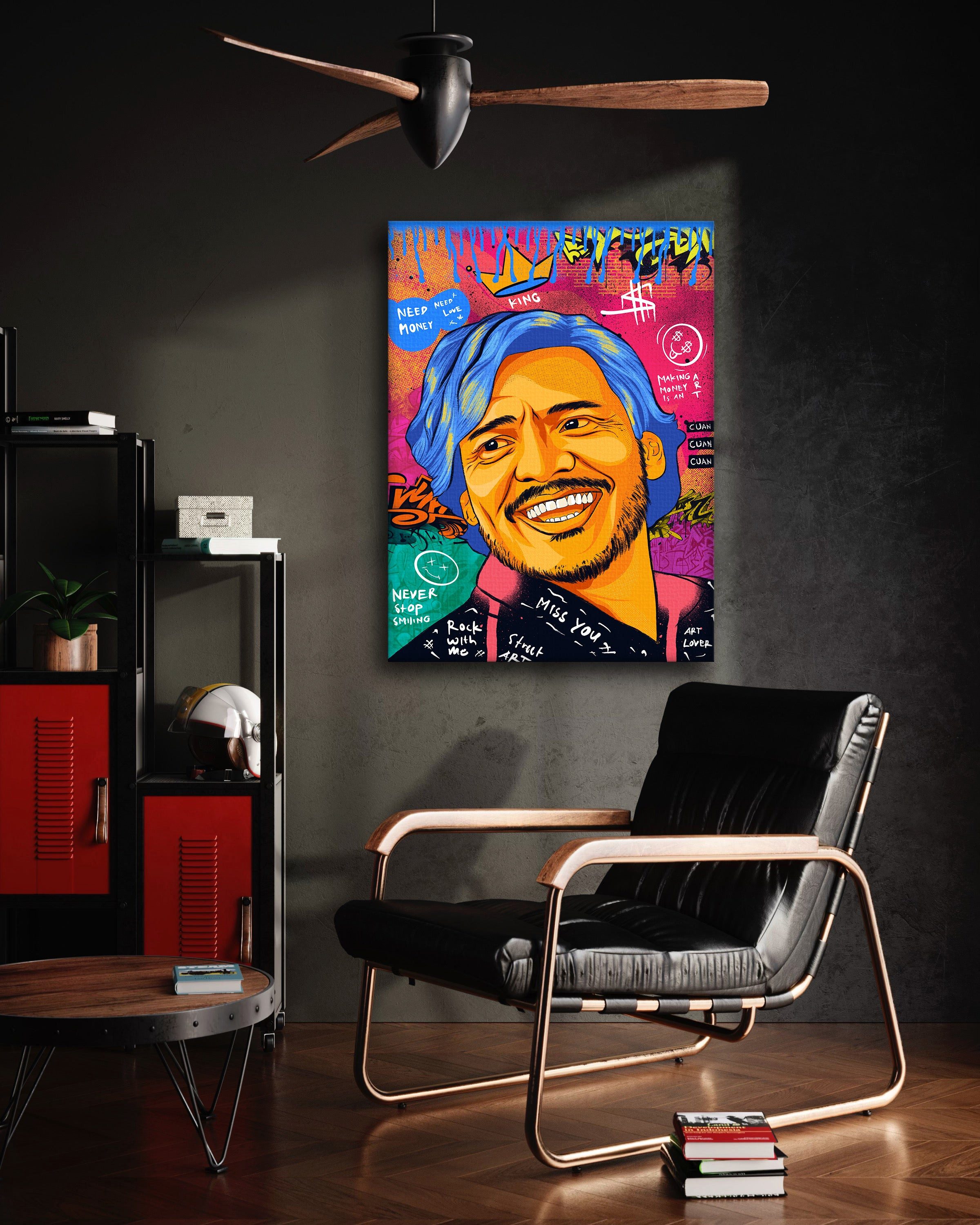 SimpleCanvas Wandbild Nicolas Pedro A - Leinwandbild Pop Art, Wandbild Pop Art, Portrait, Nicolas Pedro