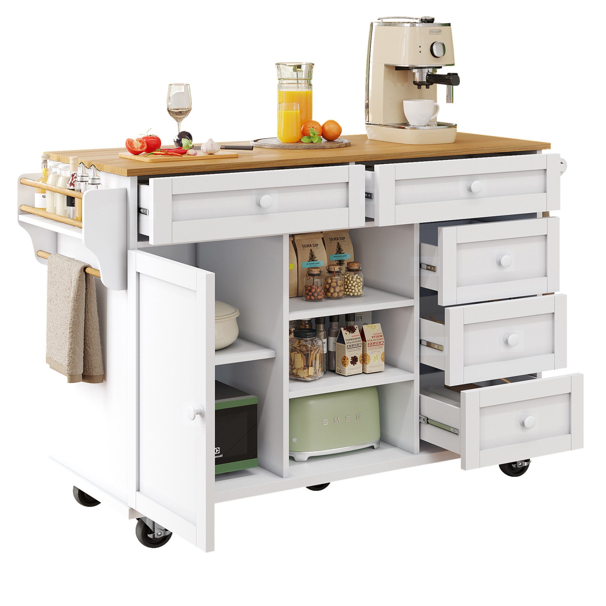 i@home Küchenwagen Sideboard, Schubladen-Aufbewahrungsschrank-Kombination, günstig online kaufen