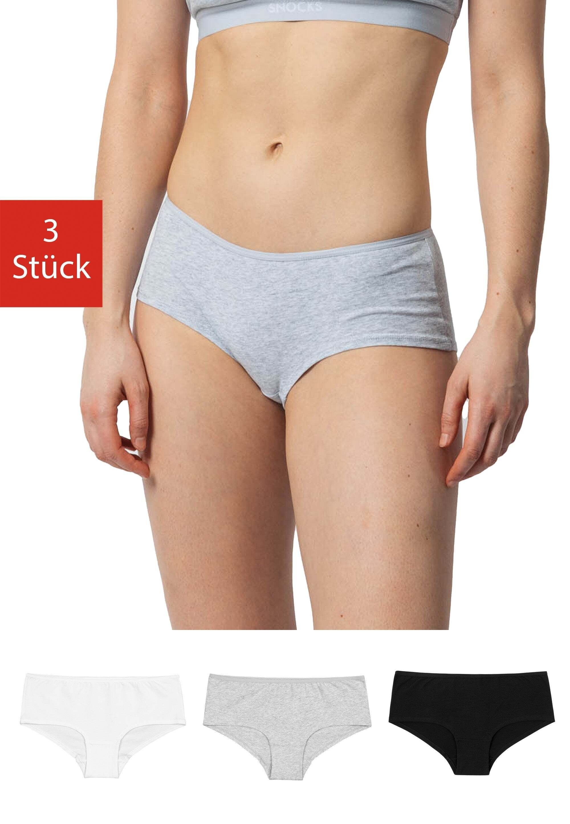 SNOCKS Hipster Panties Damen Unterhose (3-St) aus Bio-Baumwolle für ein bequemes Tragegefühl