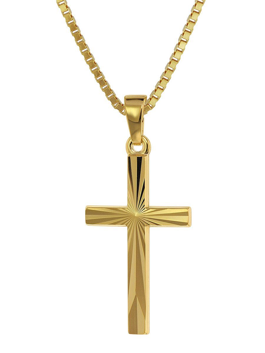 trendor Kette mit Anhänger Kreuz-Anhänger Gold günstig online kaufen