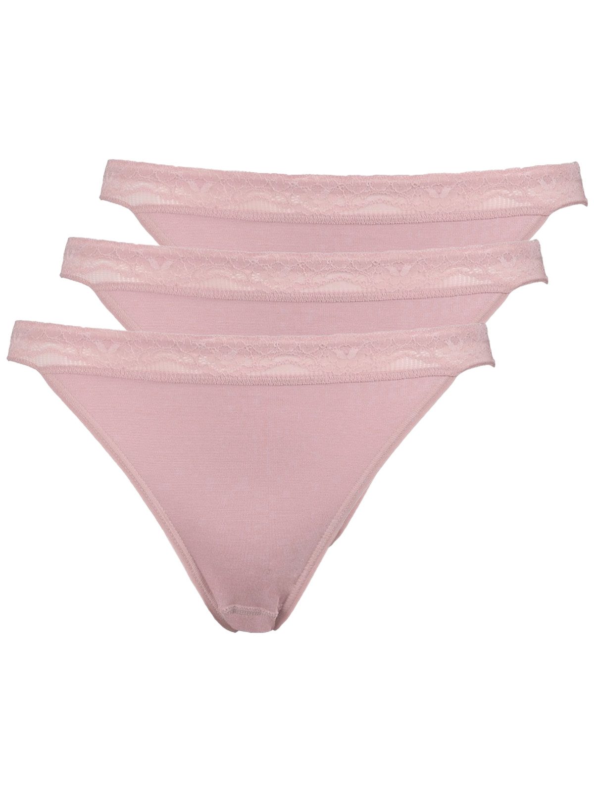 Bikinislip 3er Pack Damen Tanga Lacy-Peak