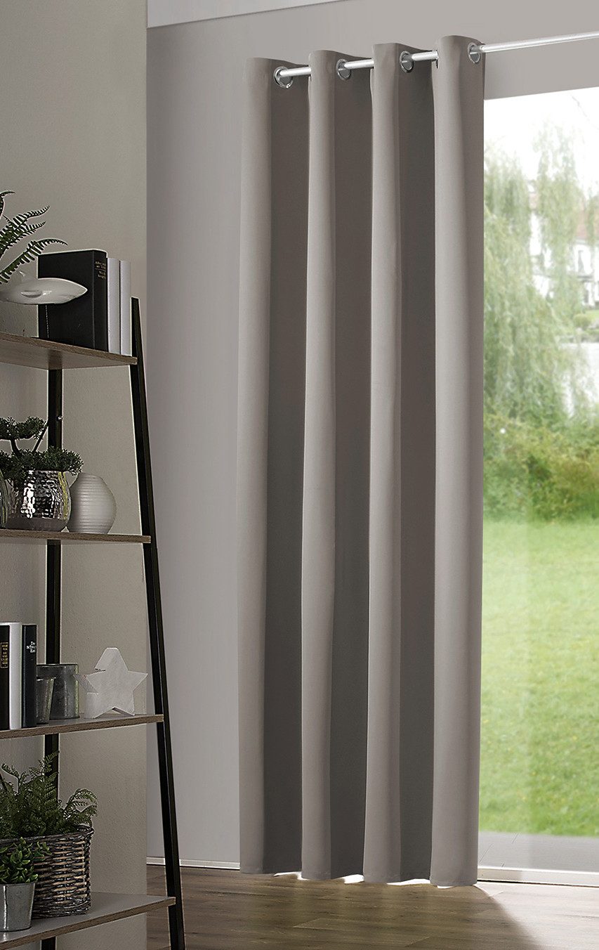 heimtexland Verdunkelungsvorhang Thermo- Verdunkelungsgardine Vorhang Ösenschal uni (1 St), Ösen, verdunkelnd, Verdunkelungsstoff, Schalldämmung