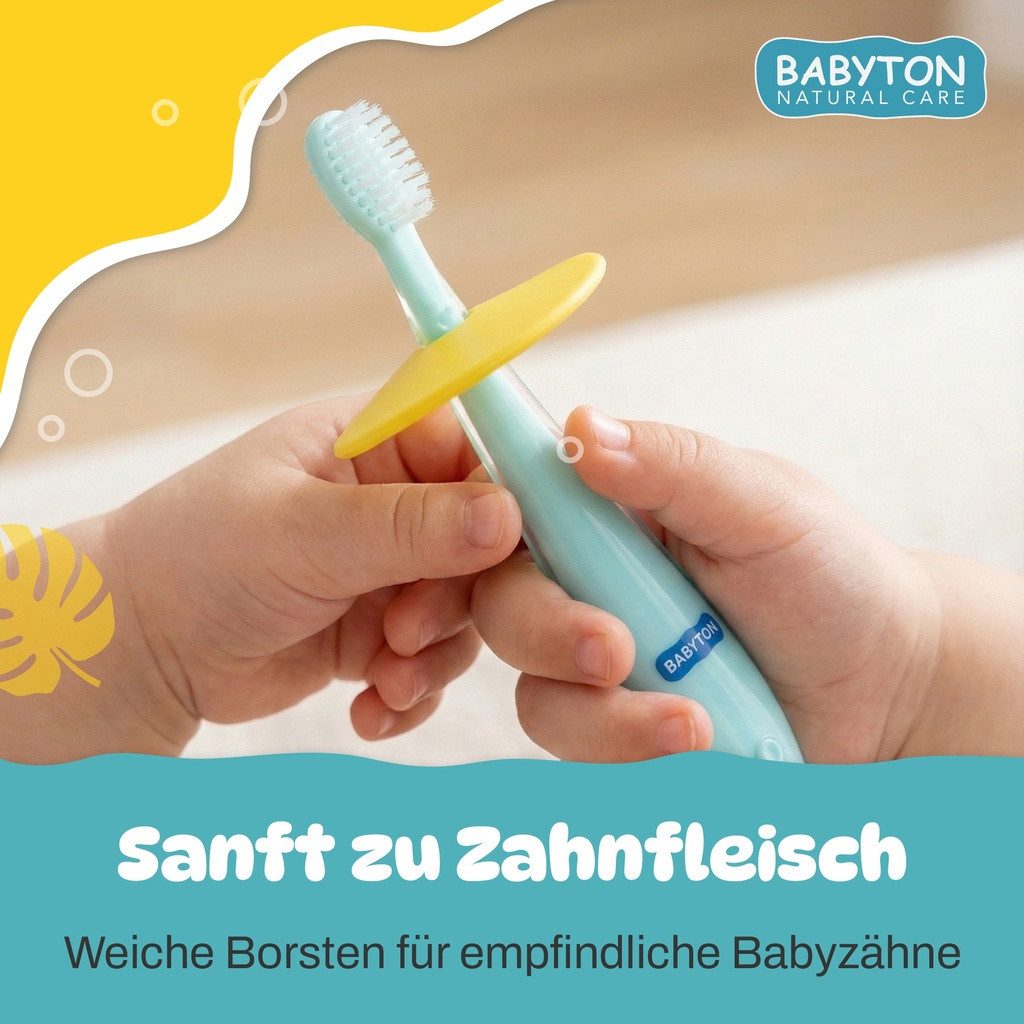 Babyton Lernzahnbürste Babyton Silikon Zahnbürste für Babys 6-24 Monate, BPA-frei & weich