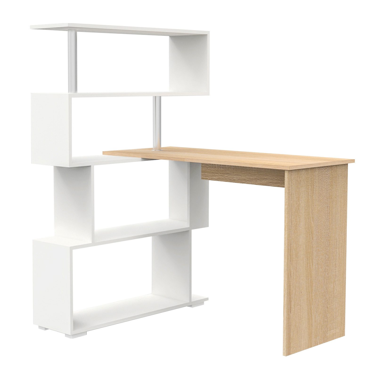 Mondeer Eckschreibtisch Schreibtisch, drehbarer Computertisch, mit Regal günstig online kaufen