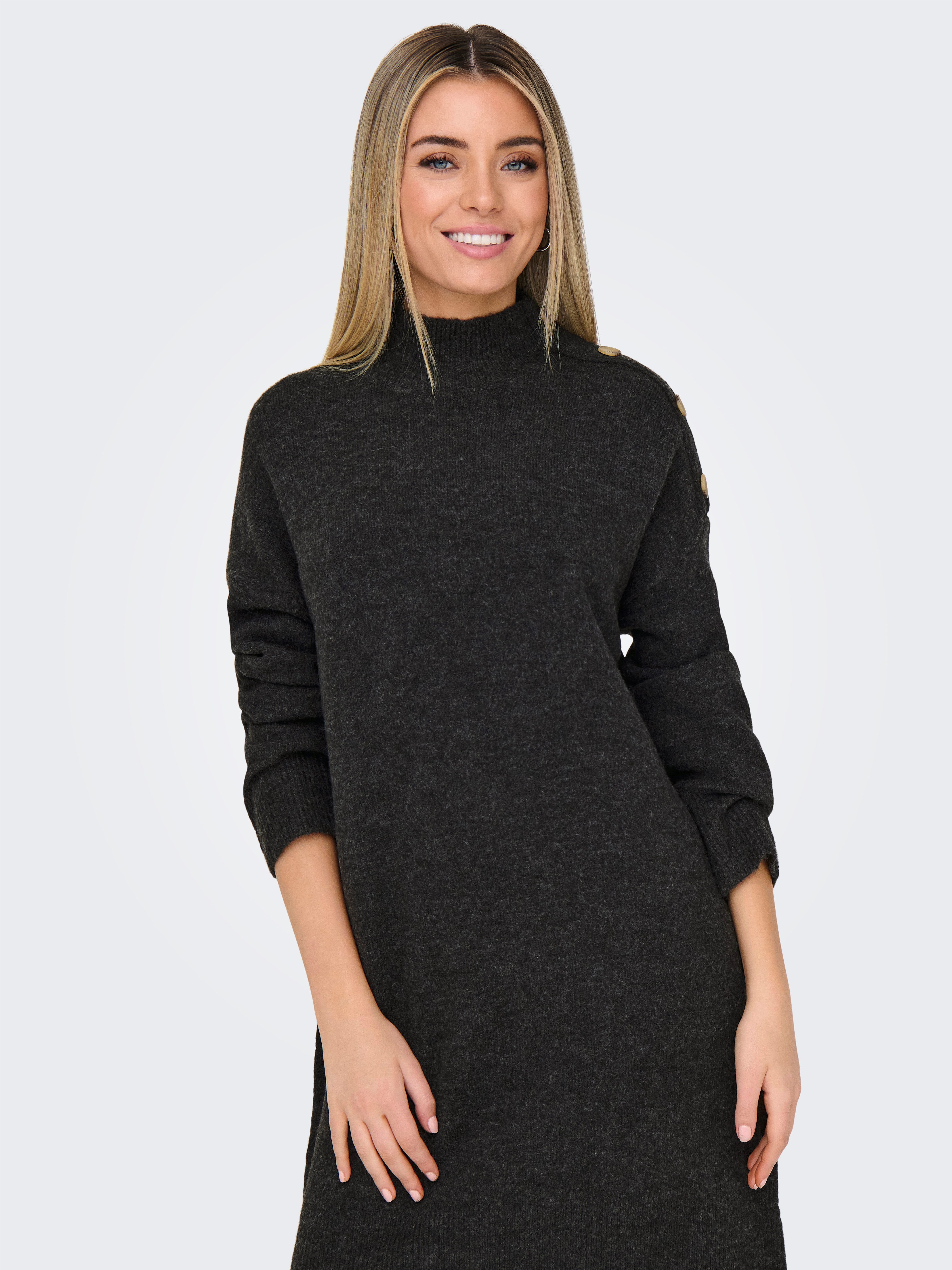 ONLY Strickkleid ONLALEXA LS HIGH BUTTON günstig online kaufen
