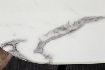 riess-ambiente Esstisch PARIS 140cm weiß / schwarz (Einzelartikel, 1-St), Kristallglas · Marmor-Dekor · Retro