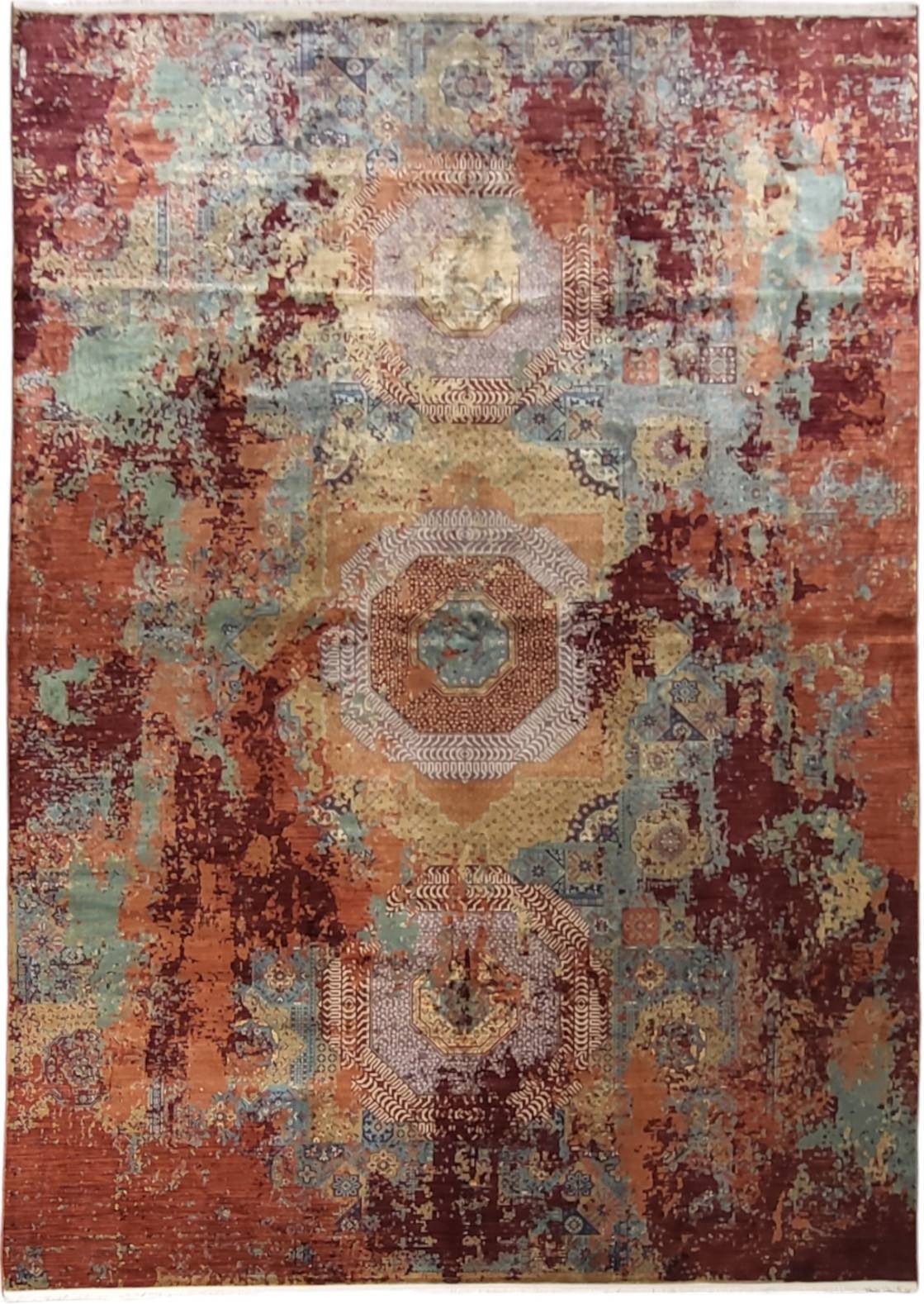 Rug Studios Teppich ARYANA 63541-010, Rechteckig, Höhe: 8 mm, modern, 80 x 120 cm, Rot-Beige