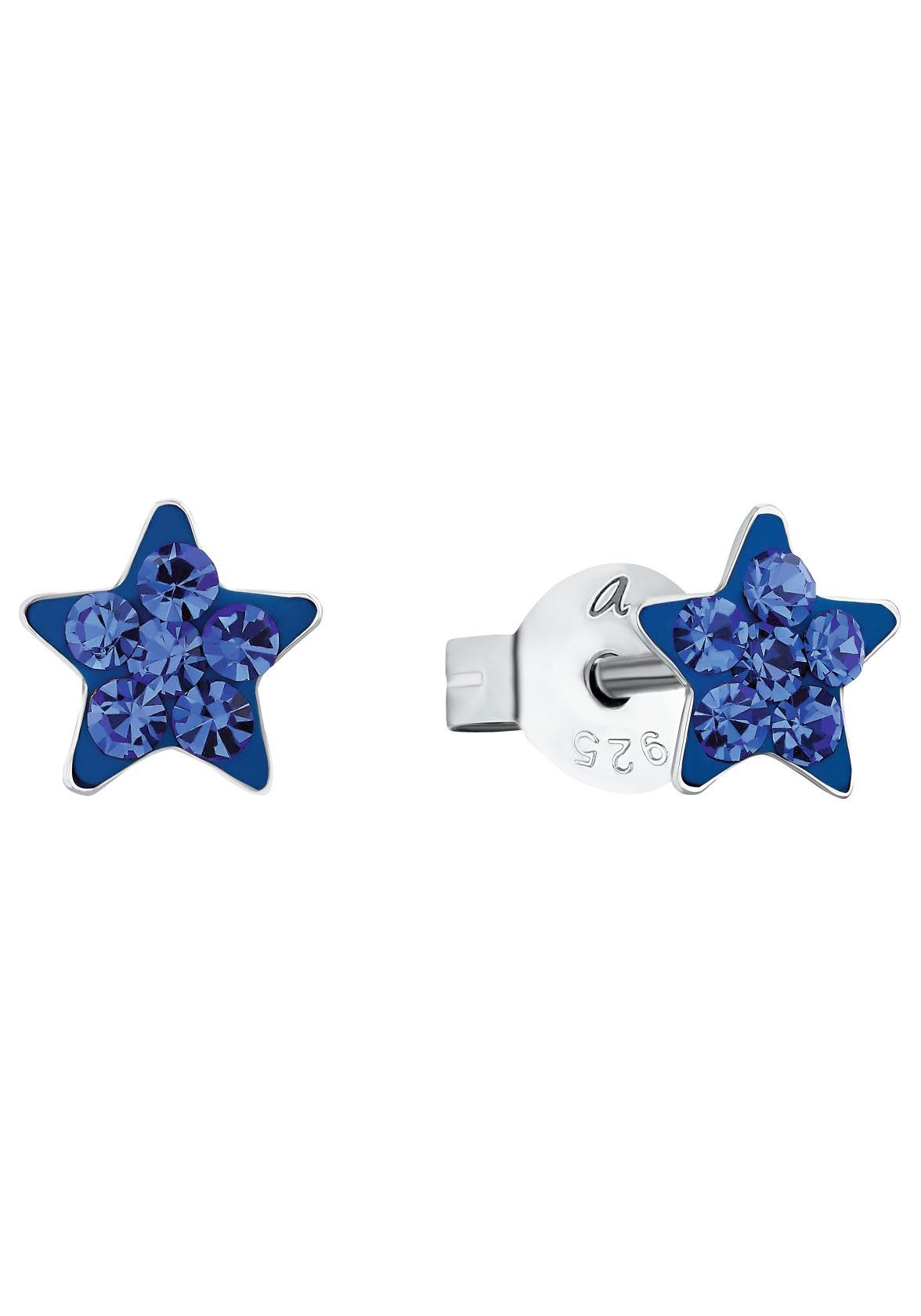 Amor Paar Ohrstecker Stern, mit Kristallglas