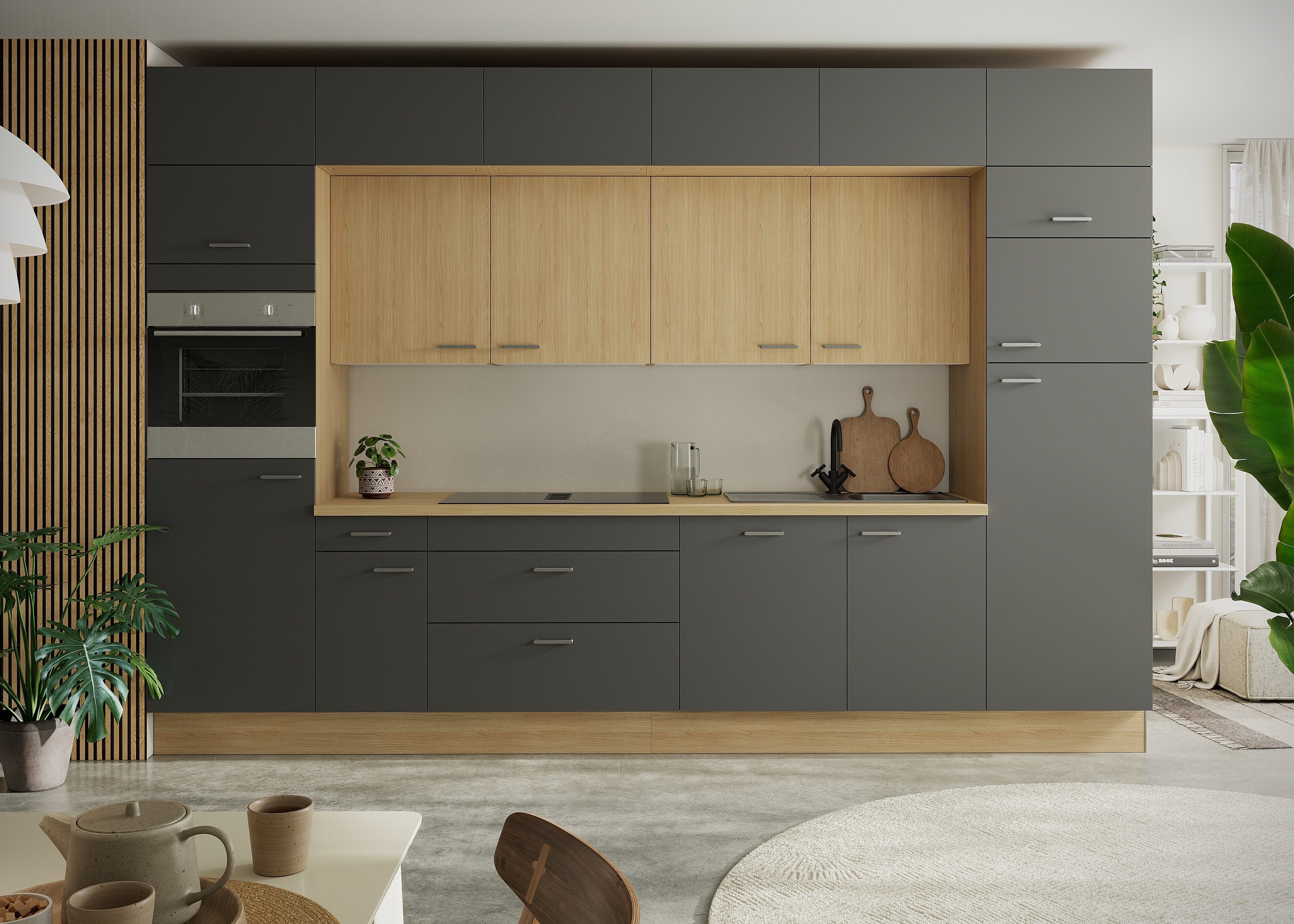 KOCHSTATION Küchenzeile KS-Lucy, Breite 360 cm, Soft-Close, inkl. Zubehör, wahlweise mit E-Geräten