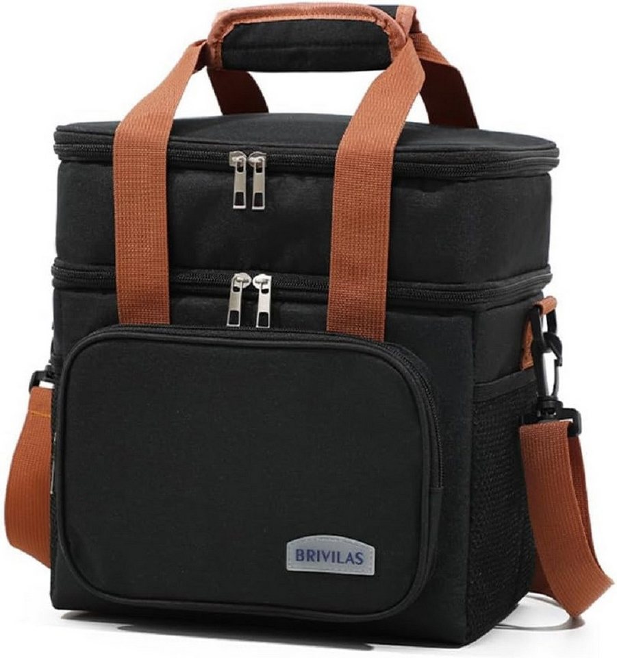 LIANNA Kühlbox Kühltasche Große tragbare Isoliertasche für Lunch, Doppeldecker Thermotasche, Kühltasche für Picknick und Ausflüge