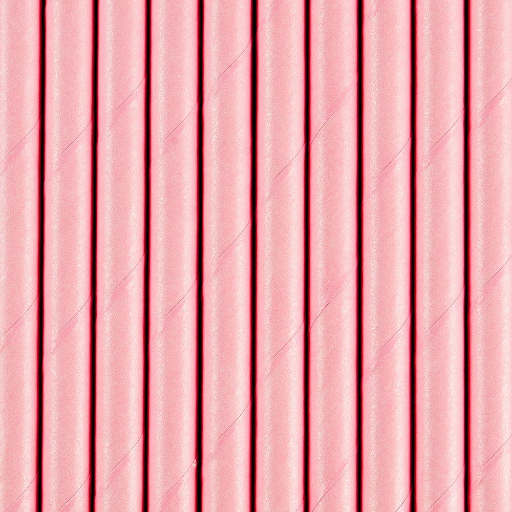 partydeco Trinkhalme, Papierstrohhalme 19cm rosa 10er Set