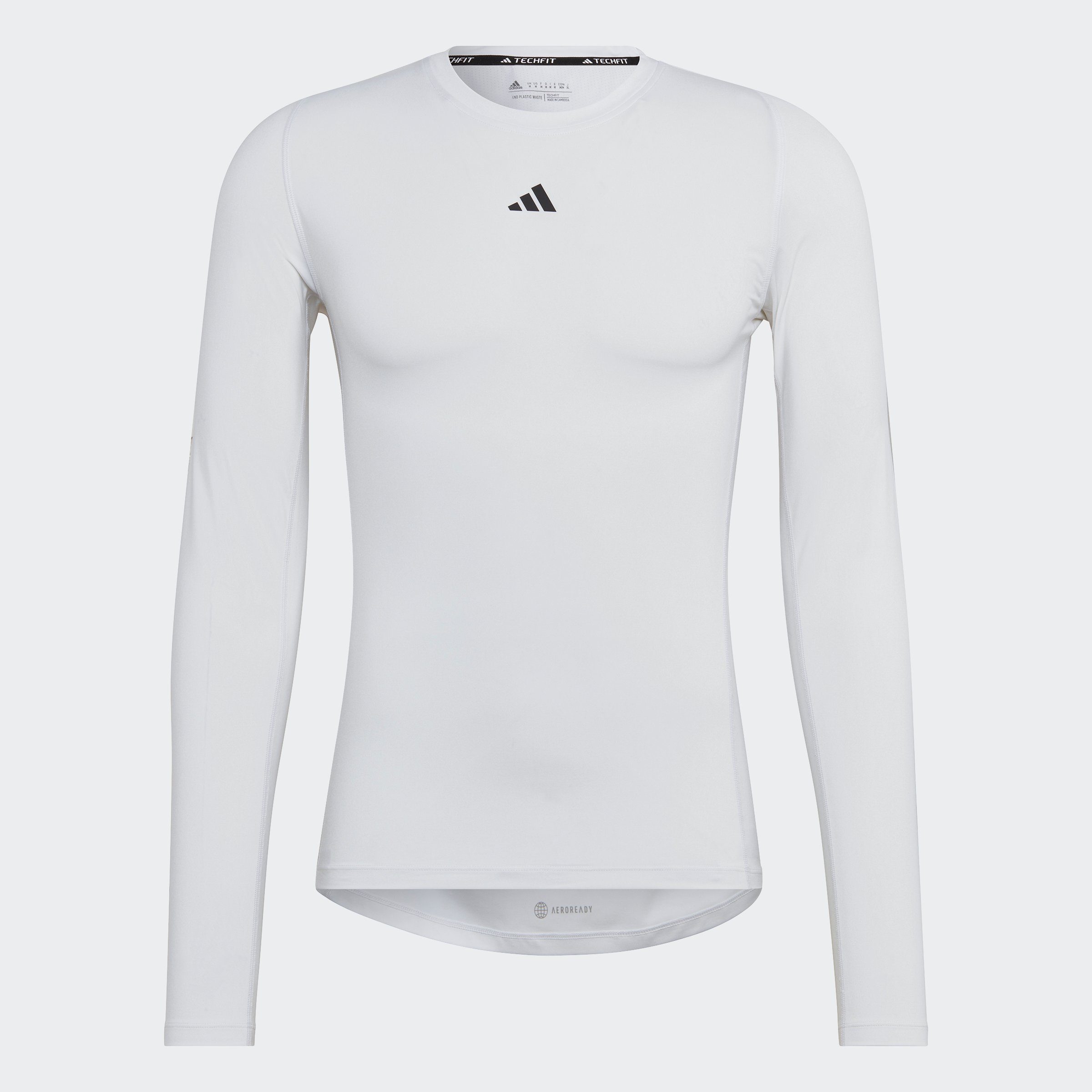 LONGSLEEVE adidas TRAINING TECHFIT Performance White Funktionsshirt