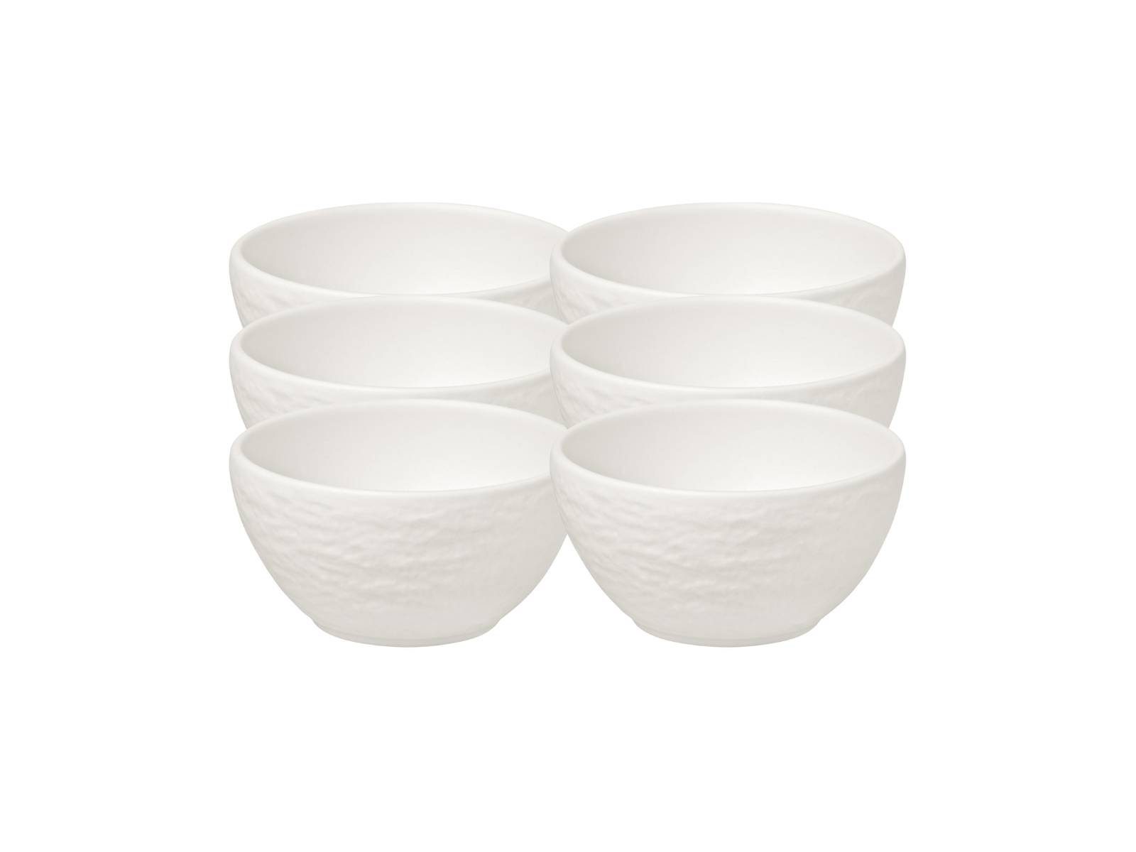 Villeroy & Boch Geschirr-Set Manufacture Rock blanc Dipschälchen 8 cm Set6, Porzellan