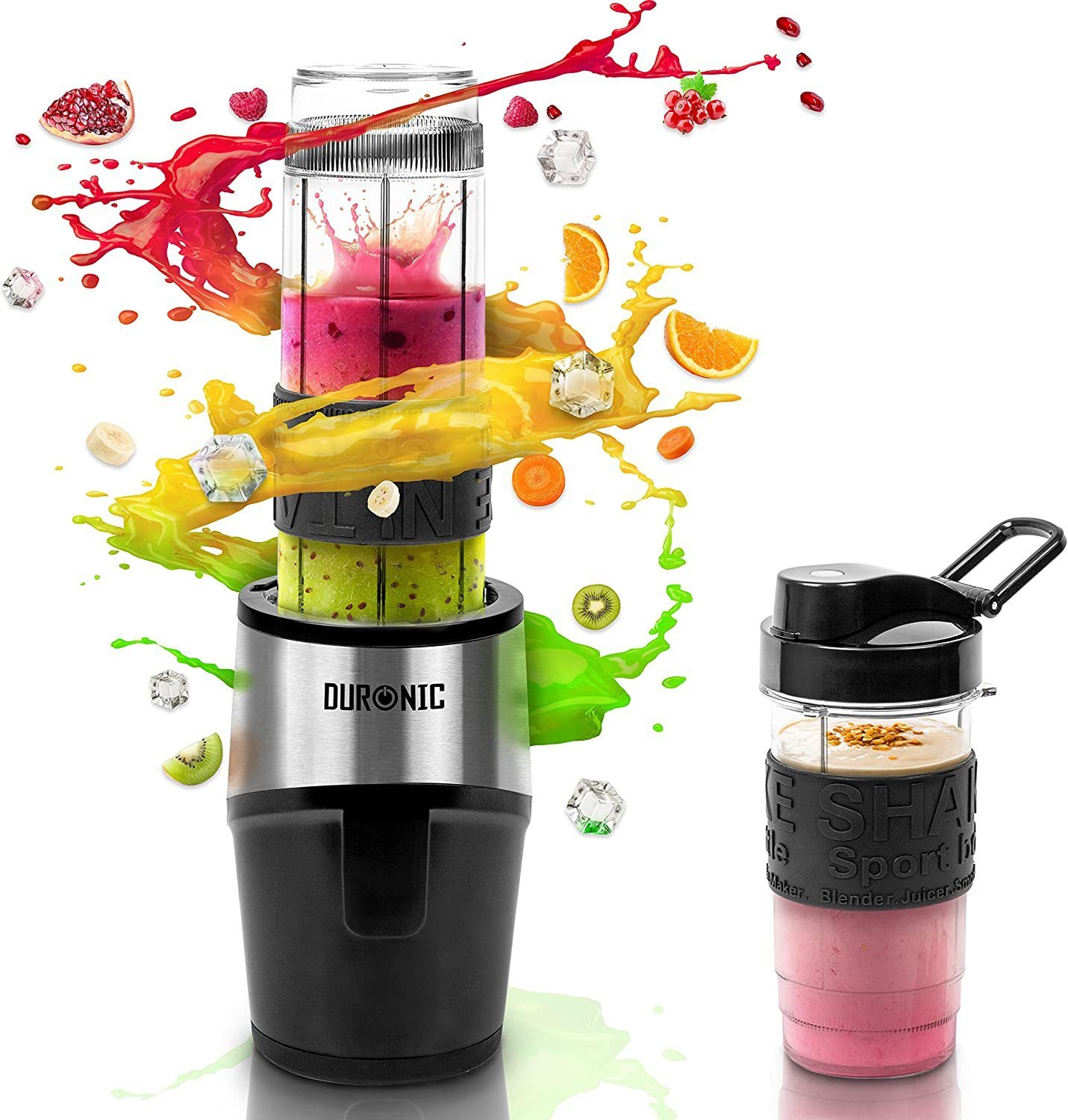 Duronic Standmixer, BL520 Standmixer, 570 und 400 ml Trinkflasche