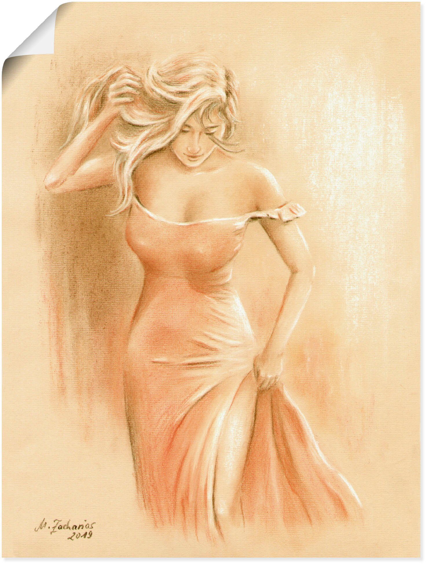 Artland Wandbild Kurviges Model, Erotische Bilder (1 St), als Alubild, Leinwandbild, Wandaufkleber oder Poster in versch. Größen