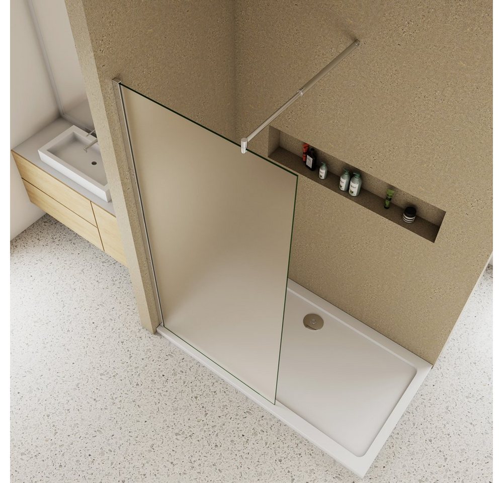 Thumbnail - duschspa Duschwand Duschkabine Duschwand Duschtrennwand Walk in Dusche 10mm Milchglas, Einscheibensicherheitsglas, Siche...