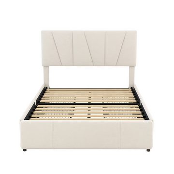 SIKAINI Bett A-DJ-N636-WX000107AAA (set, 1-tlg., mit vier Schubladen), King Size Polsterplattform Bett, mit vier Schubladen auf zwei Seiten