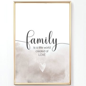 homestyle-accessoires Poster Bilderset FAMILY IS A LITTLE WORLD CREATED OF LOVE 3er SET, Ohne Bilderrahmen