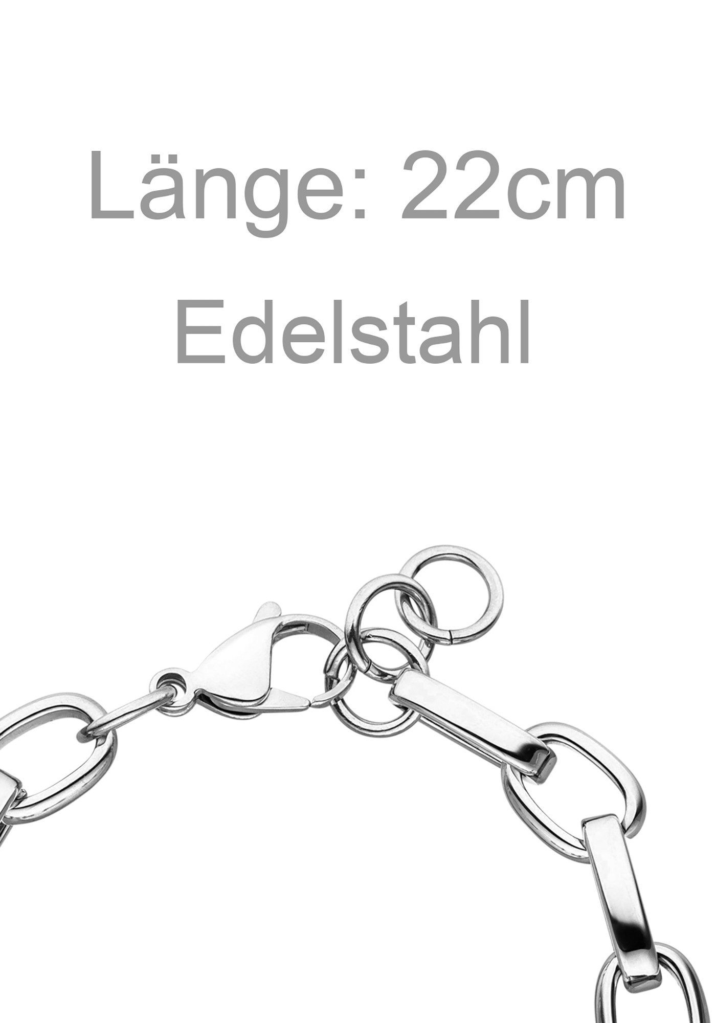 JOBO Armband Statement, Edelstahl 22 cm