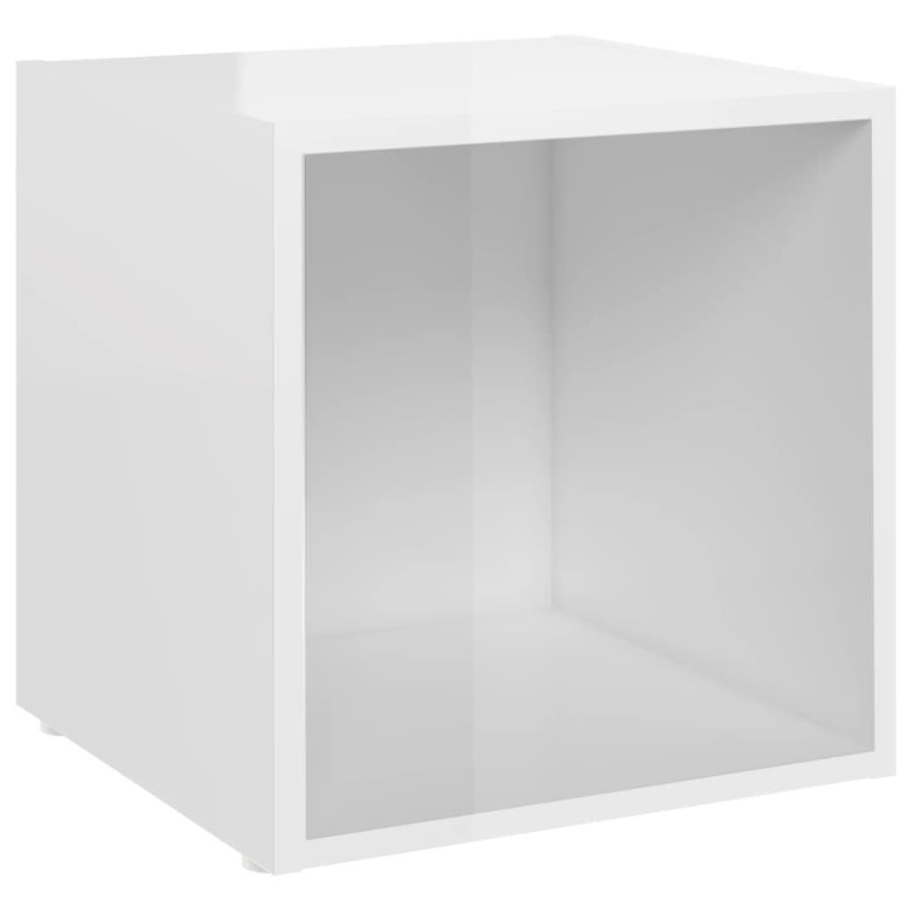 furnicato TV-Schrank TV-Schränke 37x35x37 Hochglanz-Weiß cm Holzwerkstoff 2 Stk