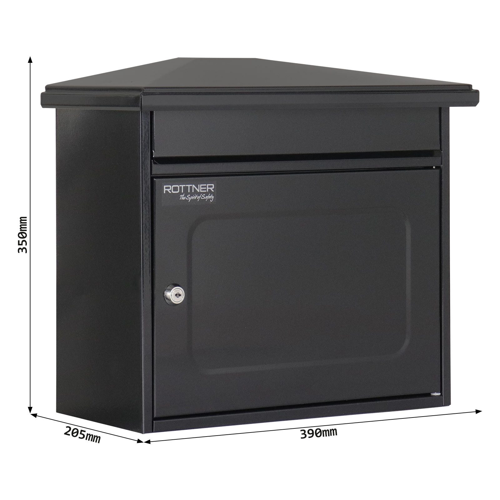 Profirst Wandbriefkasten Profirst Mail PM 320 schwarzgrau – Bild 4 von 5