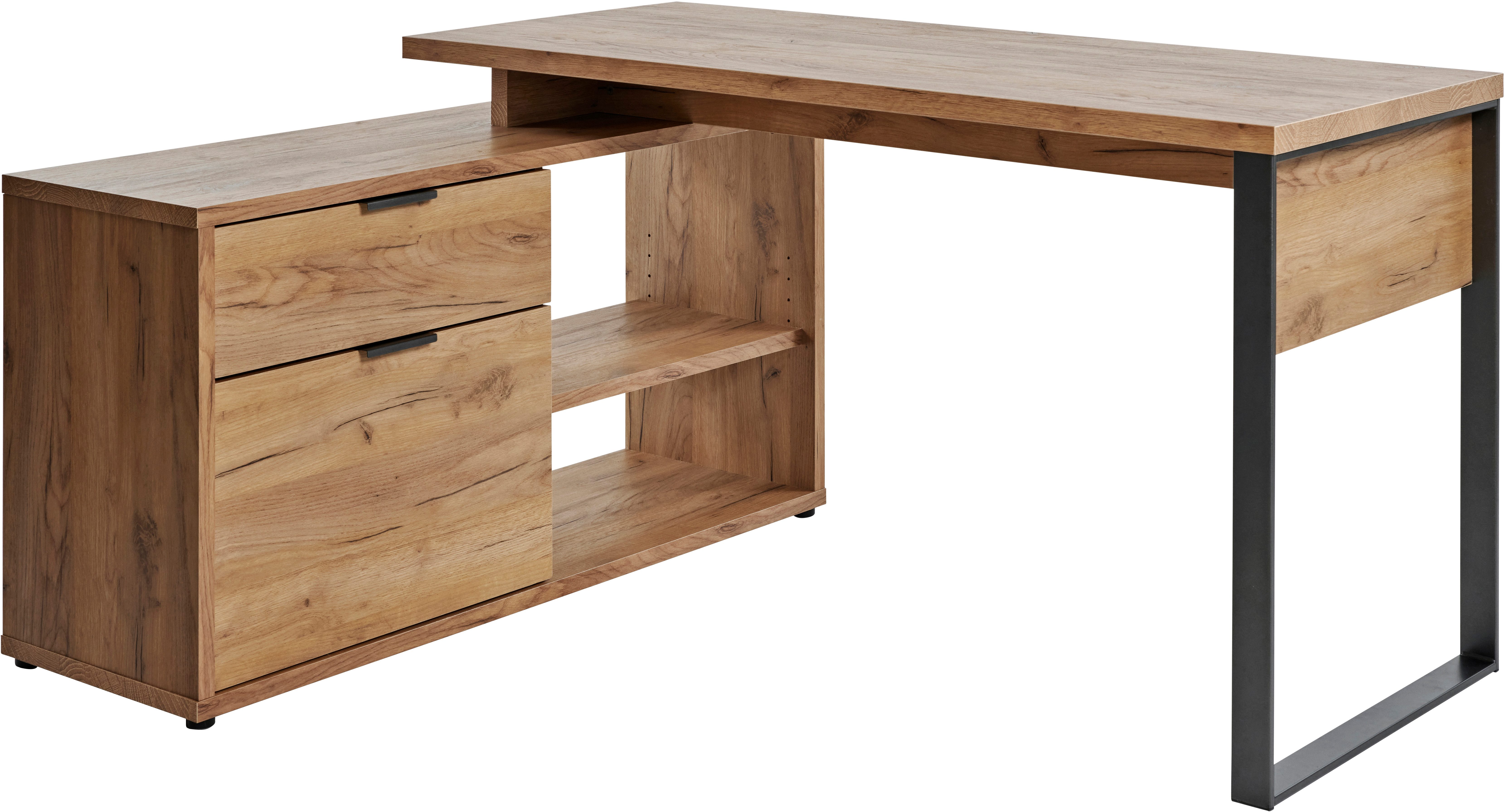 Jahnke Eckschreibtisch LOOP C 150 E (1-St), Eckschreibtisch, wechselseitig montierbar, viel Stauraum