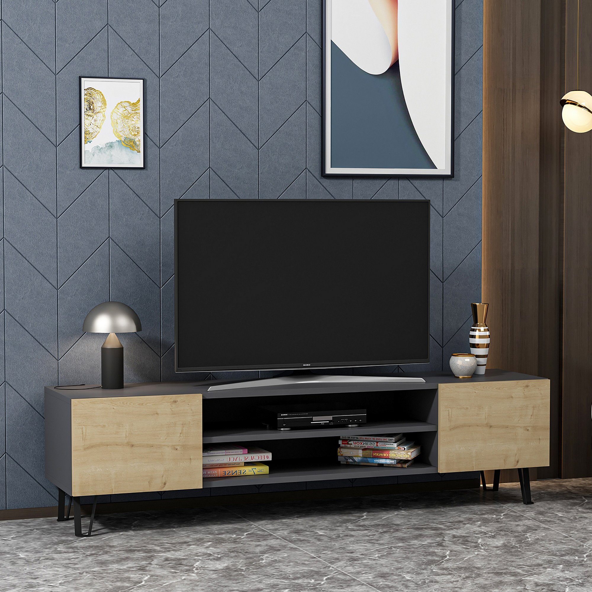 Skye Decor TV-Schrank Schränke, 47x160x37,4 cm, 100% Melaminbeschichtete Partikelplatte