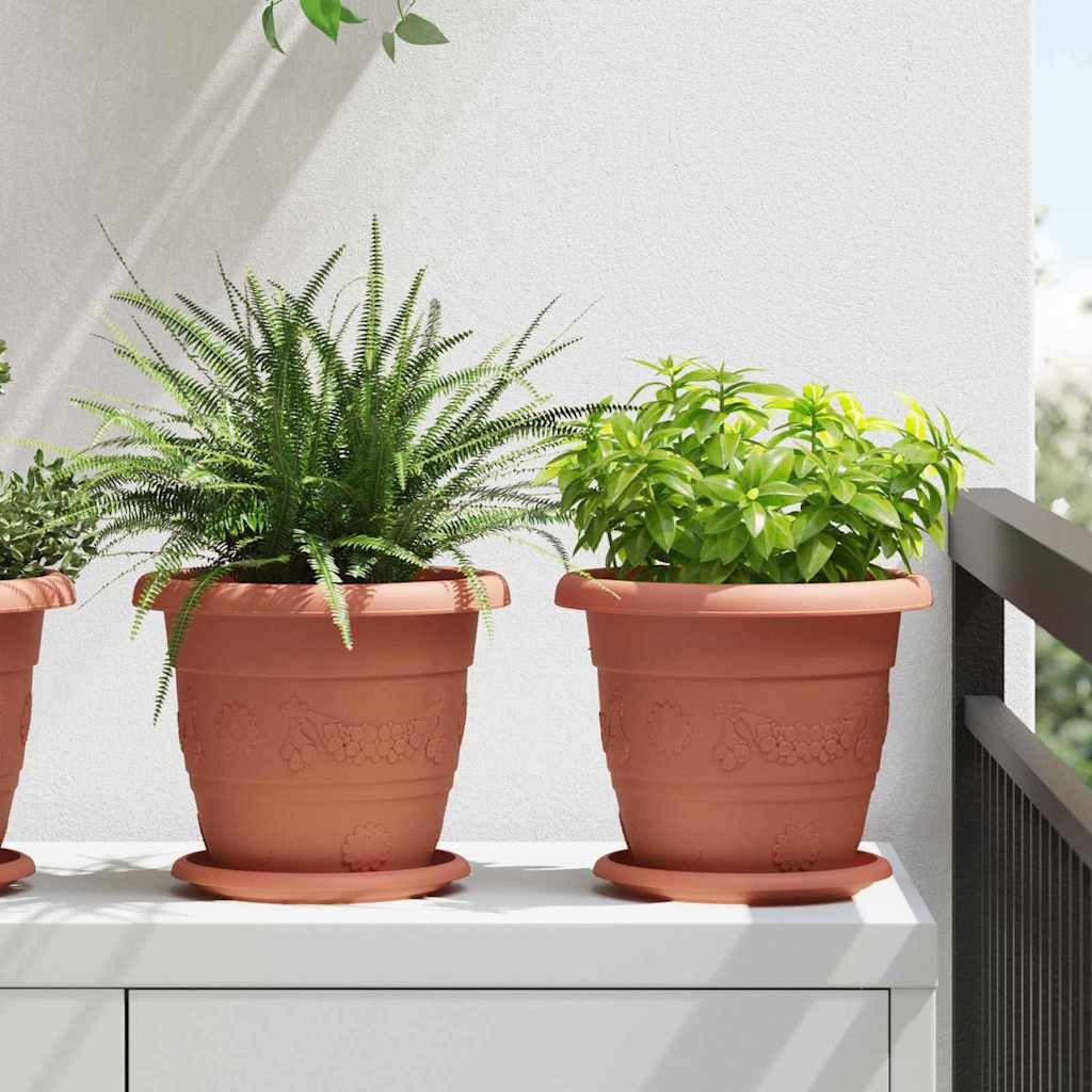 vidaXL Blumentopf Runder Blumentopf 24 pcs Ziegelrot Ø 22 x 18 cm Kunststoff (24 St)
