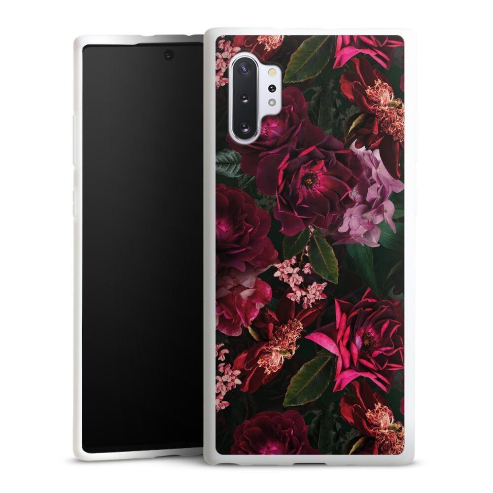 DeinDesign Handyhülle Rose Blumen Blüte Dark Red and Pink Flowers, Samsung Galaxy Note 10 Plus Silikon Hülle Bumper Case Smartphone Cover