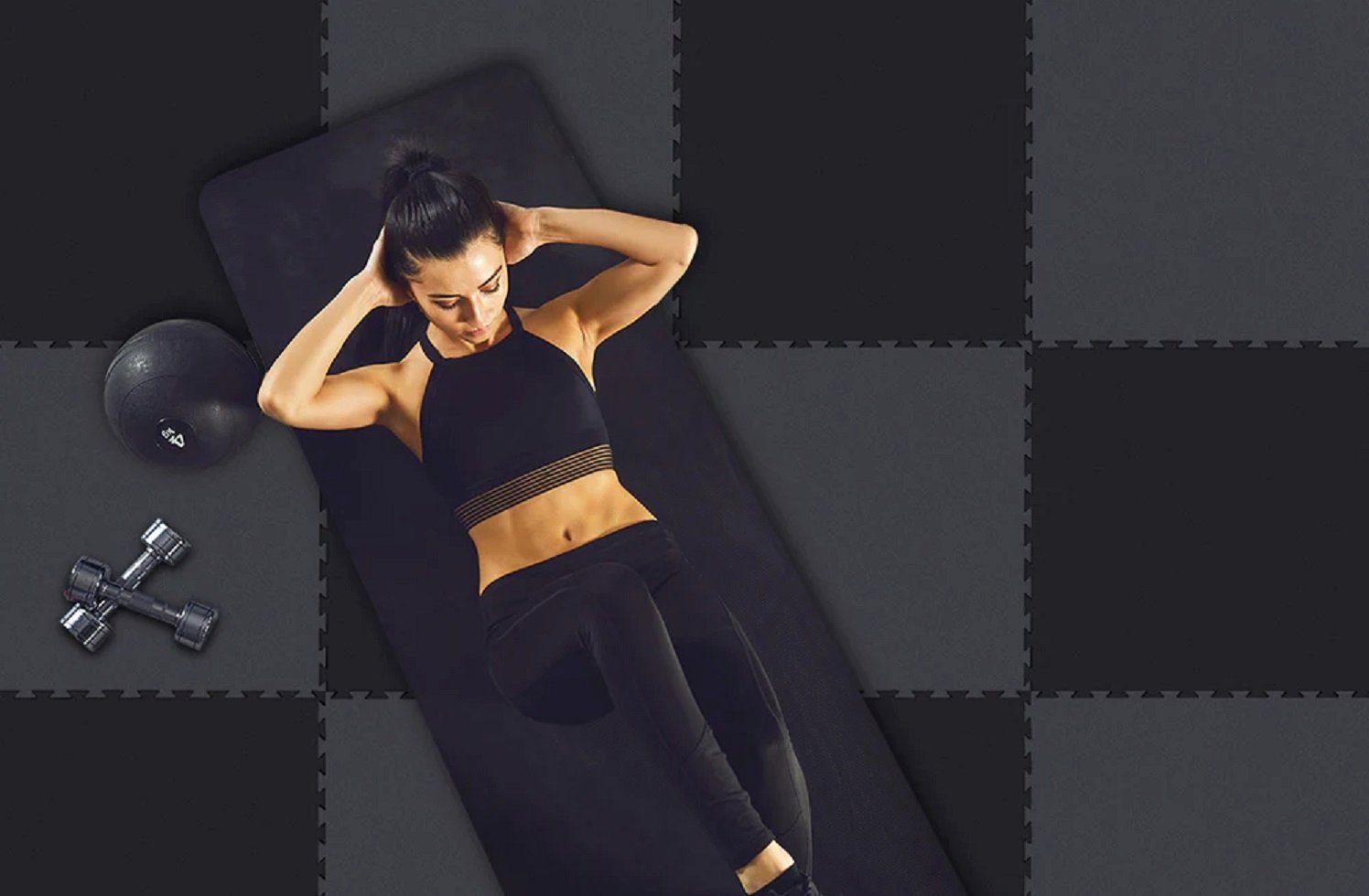 Trendy Sport Fitnessmatte Fitnessboden StudioLine Classico Grau 10m² (10-St), Fitnessboden für Fitnessstudios, Therapieräume und Aerobicbereich
