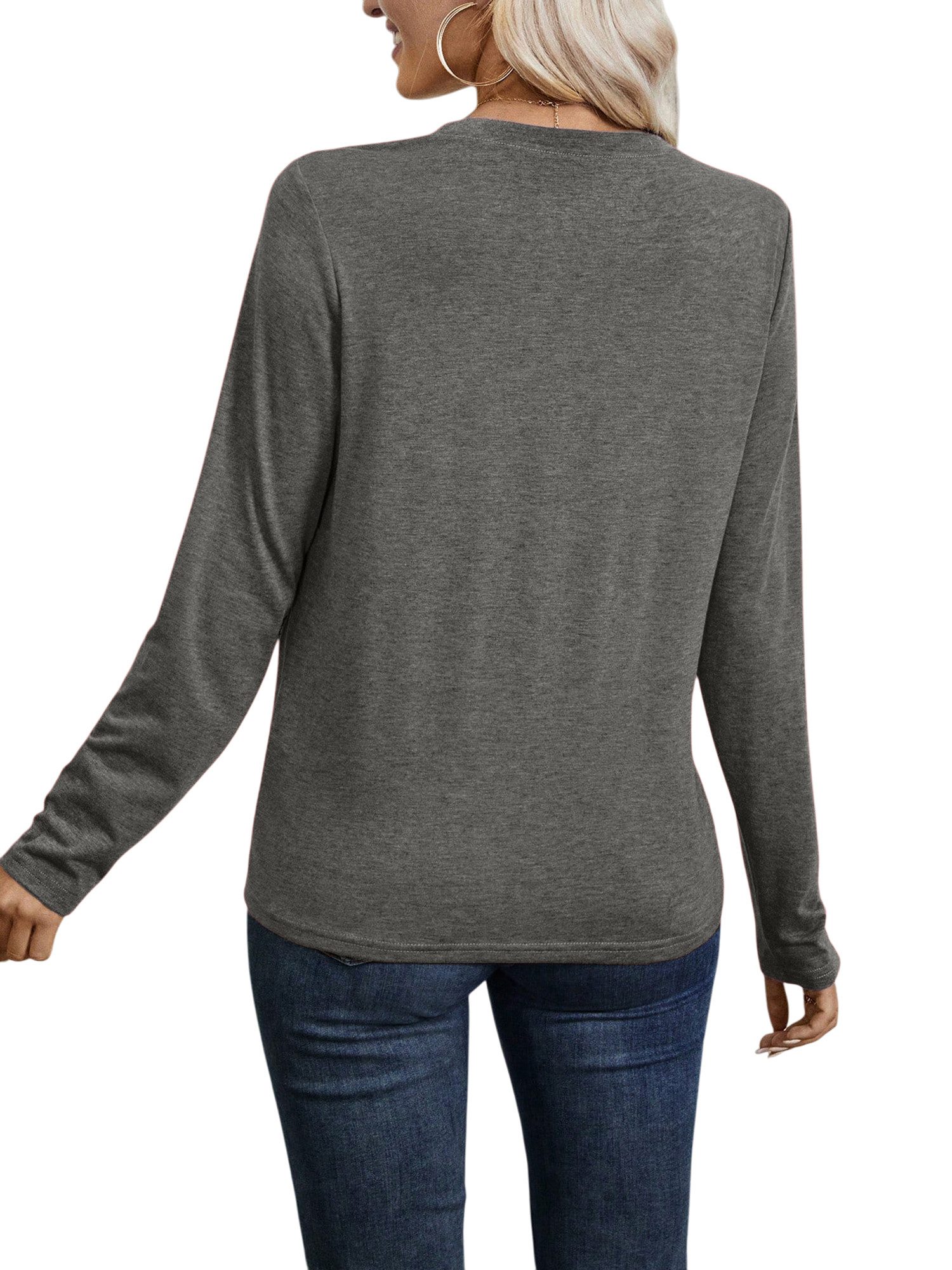 PYLIKE Longsleeve Damen Rundhalsausschnitt Longsleeve mit günstig online kaufen