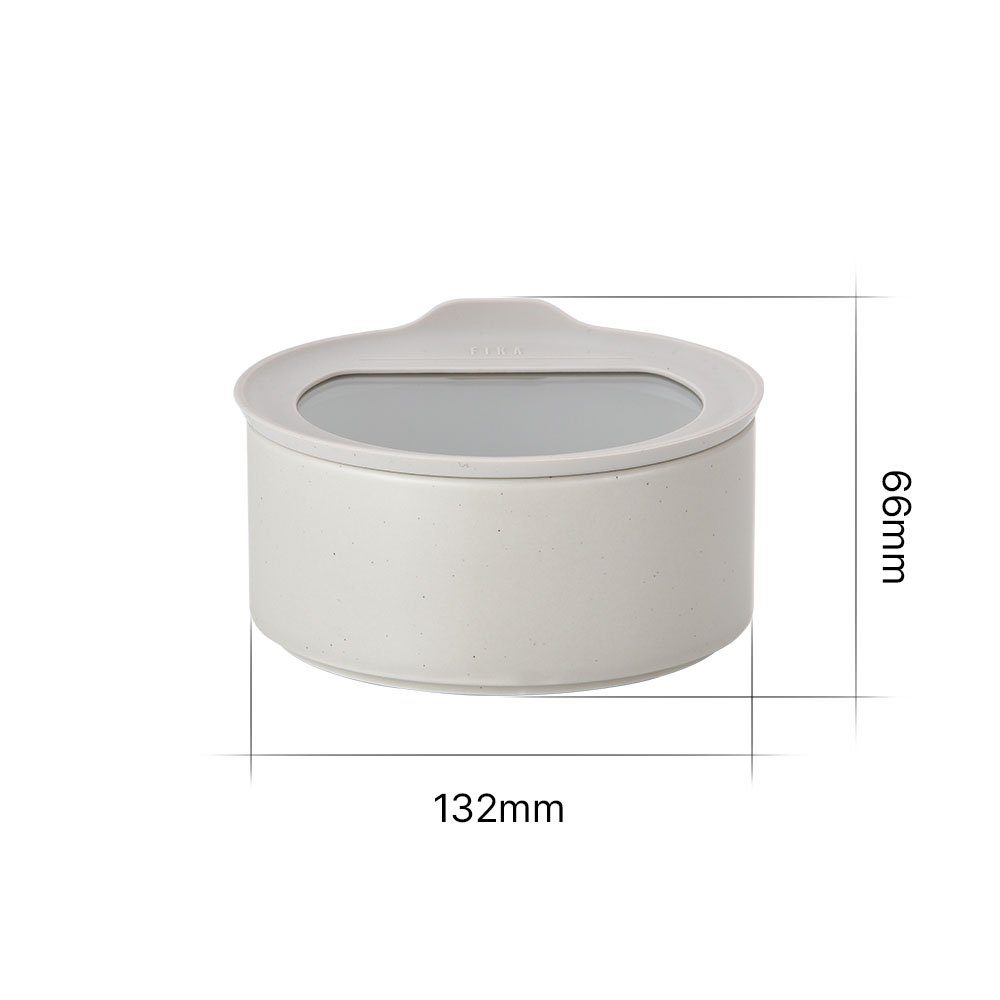 600ml One NEOFLAM® Silikon, Vorratsdose White, - Vorratsdose FIKA Keramik, (1-tlg) Stone Keramik