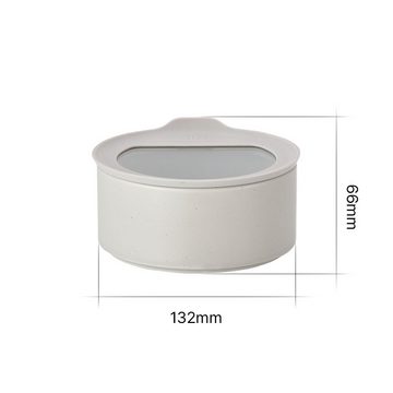 NEOFLAM® Vorratsdose FIKA One Keramik Vorratsdose 600ml - Stone White, Keramik, Silikon, (1-tlg)