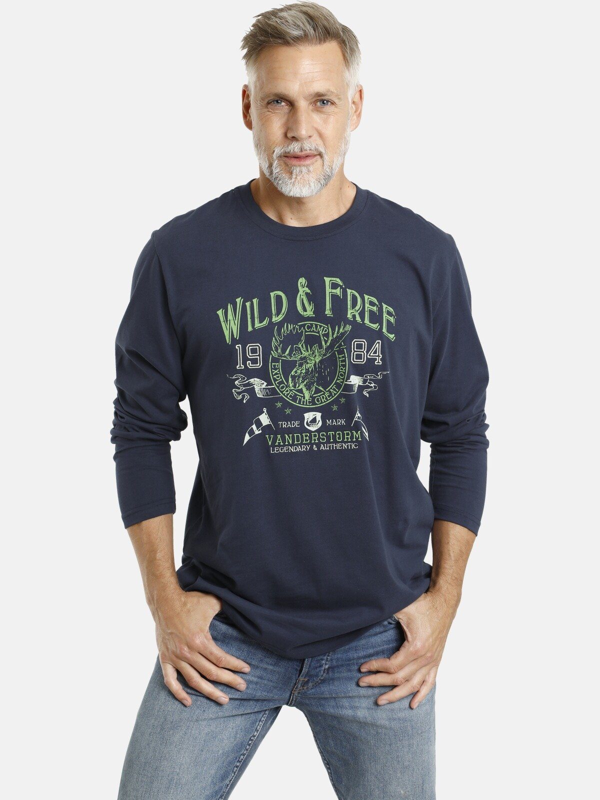 Jan Vanderstorm Langarmshirt STAAF in leichter günstig online kaufen